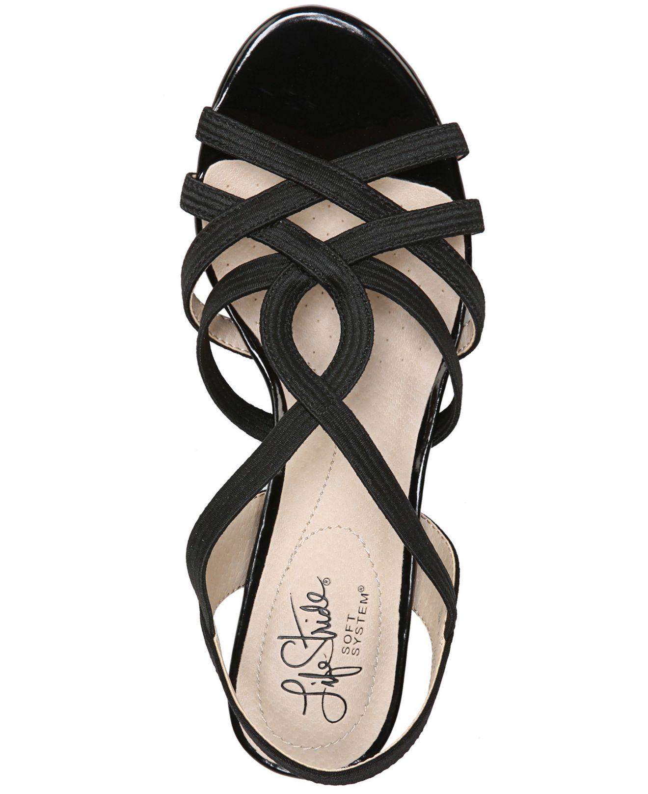 LifeStride Synthetic Yaya Strappy Dress Sandals in Black - Lyst