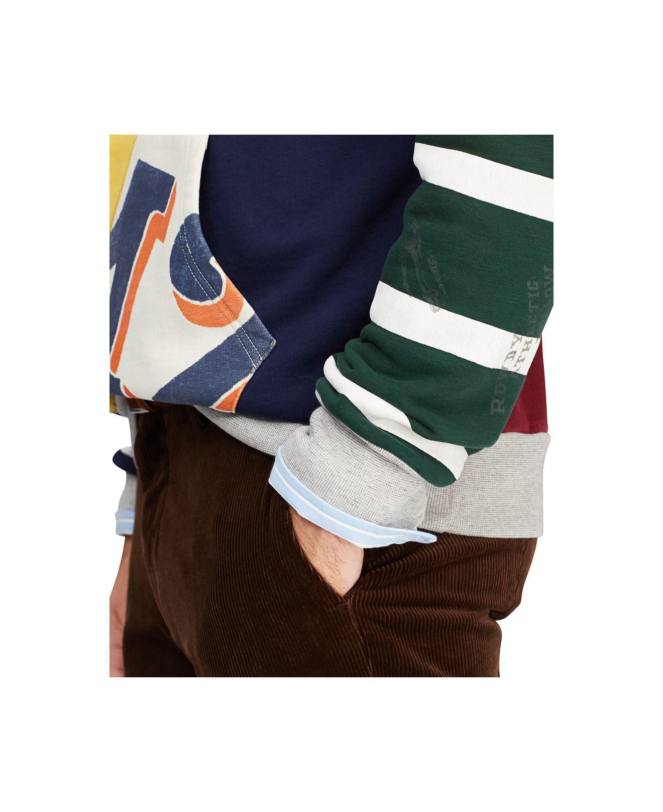 Cotton Patchwork Rugby Hoodie 