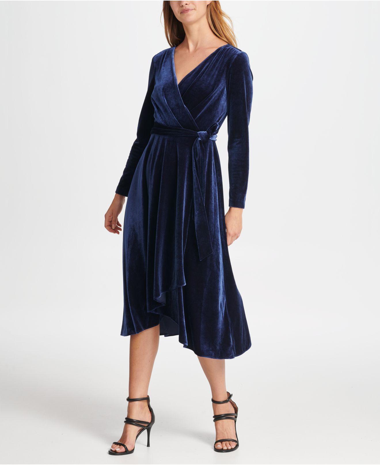 blue velvet wrap dress Big sale - OFF 79%