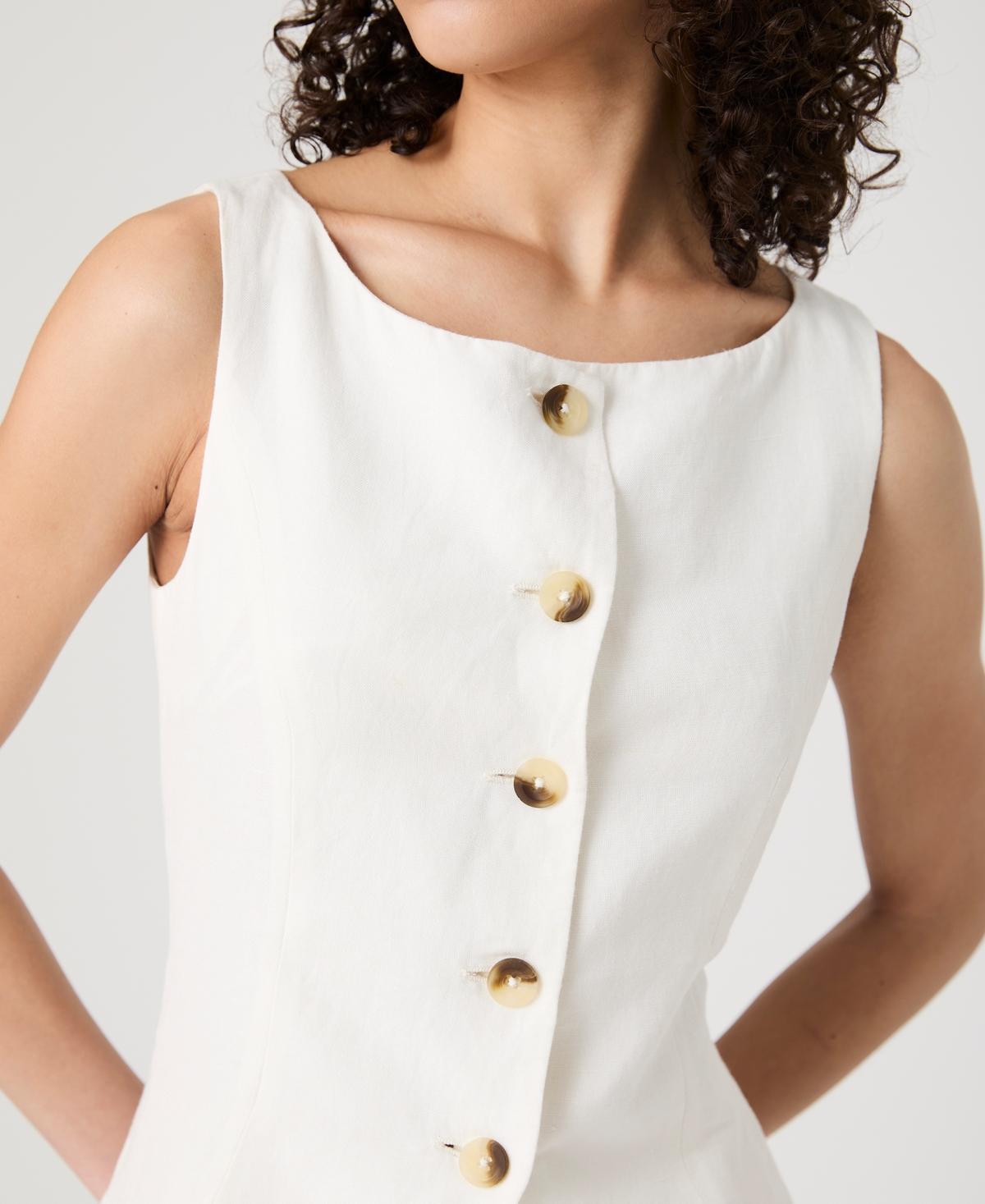 売れ筋商品|||フレンチコネクション カットソー トップス レディース Women's Birdie Button-Front Vest Top Summer White French Connection Birdie Button-front Vest Top in White | Lyst