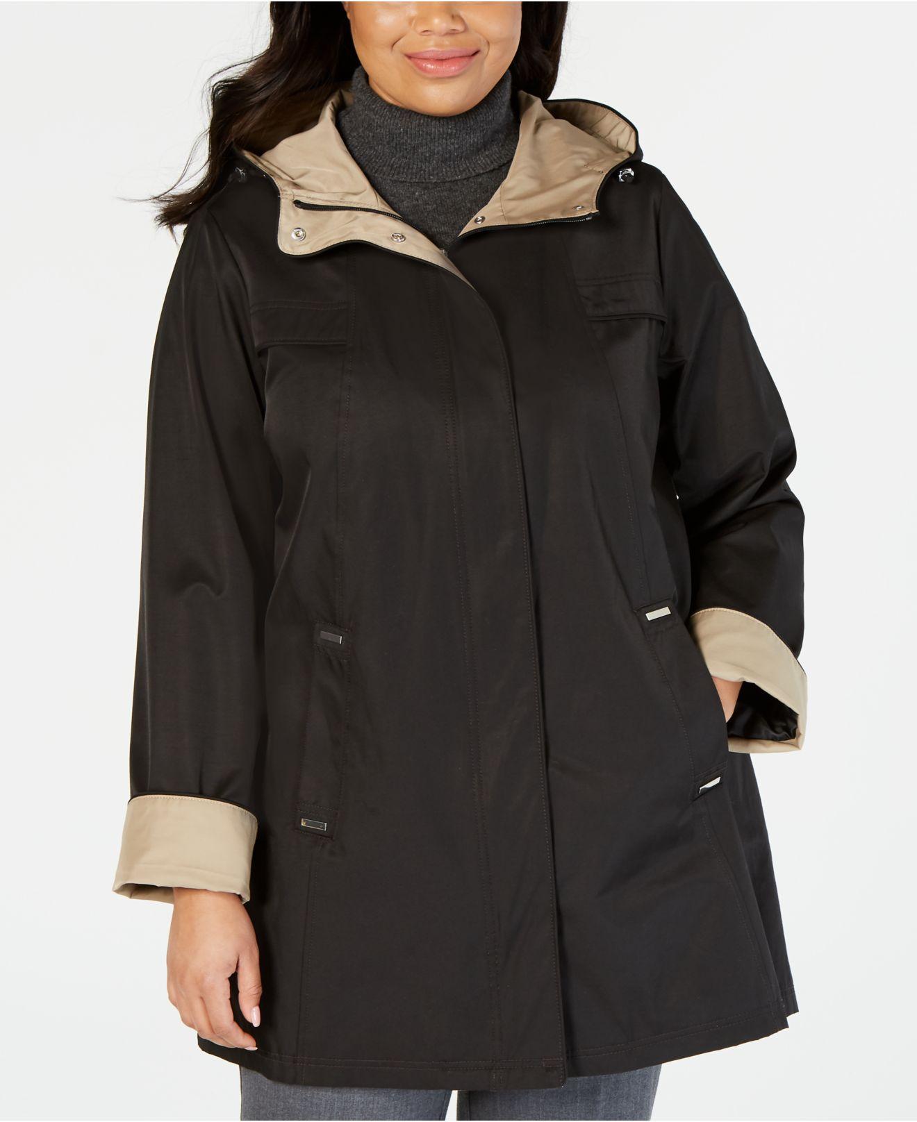 jones new york hooded raincoat