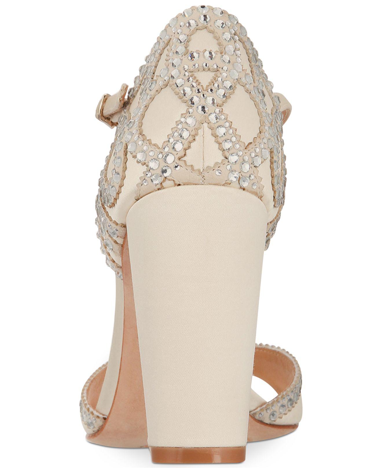 badgley mischka block heel bridal