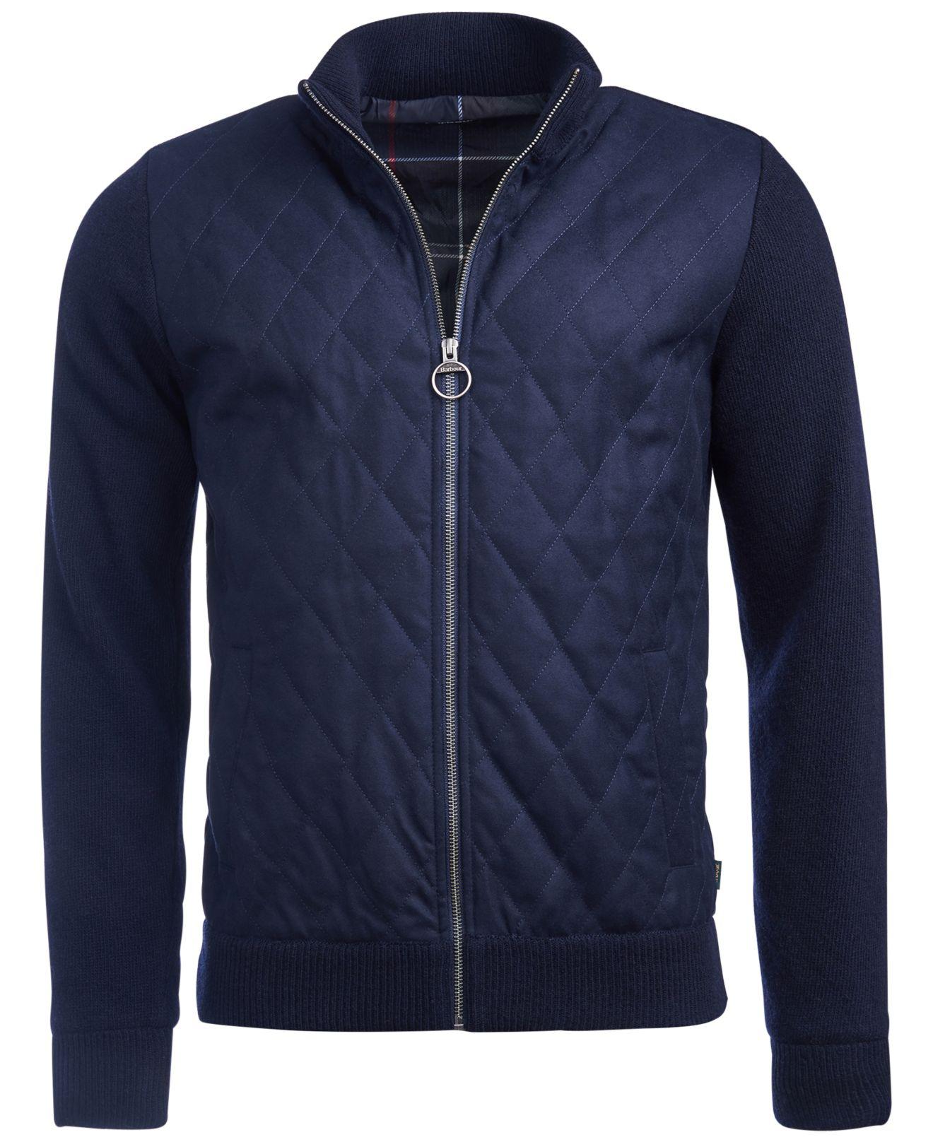 Barbour Synthetic Culzean Quilted Fullzip Sweater in Navy (Blue) for