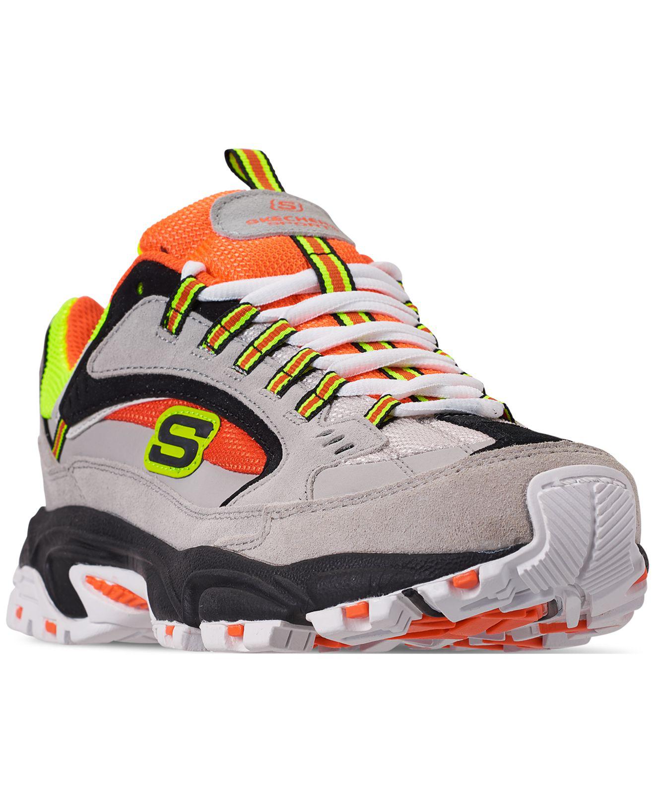 Skechers Leather Stamina Cutback Trainers in Grey/Orange/Yellow (Gray) Men - Lyst