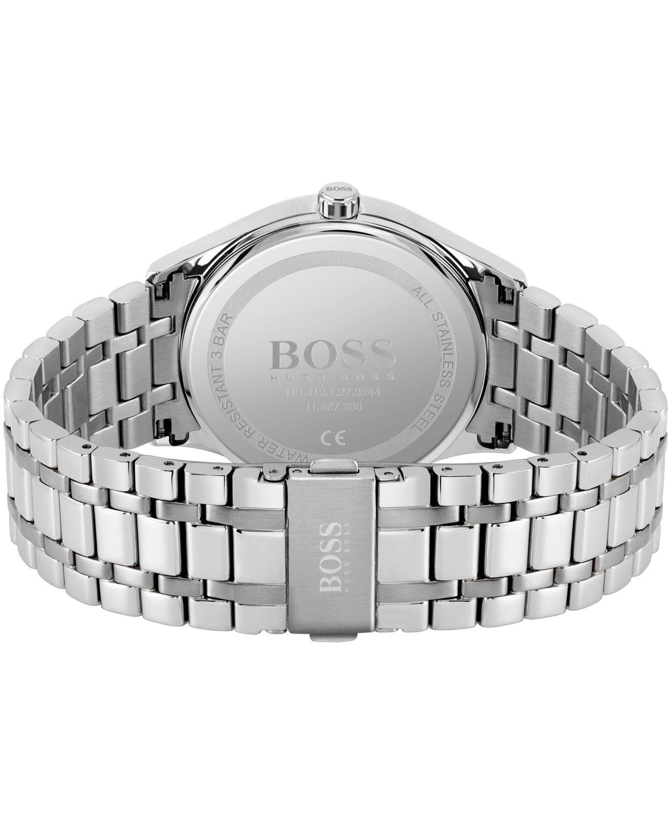 BOSS by HUGO BOSS Commissioner Stainless Steel Bracelet Watch 42mm in  Silver (Metallic) for Men | Lyst