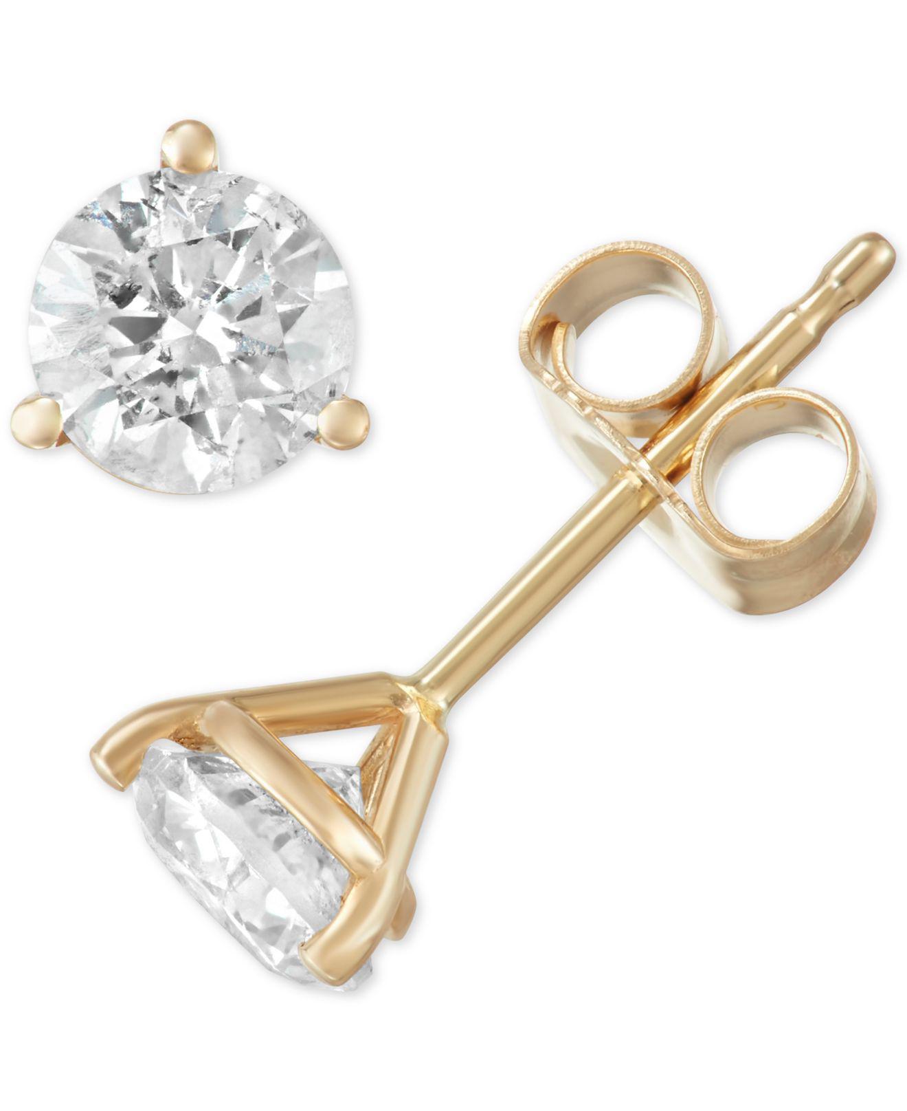  Macy s  Diamond Stud  Earrings  3 4 Ct T w In 14k Gold  in 