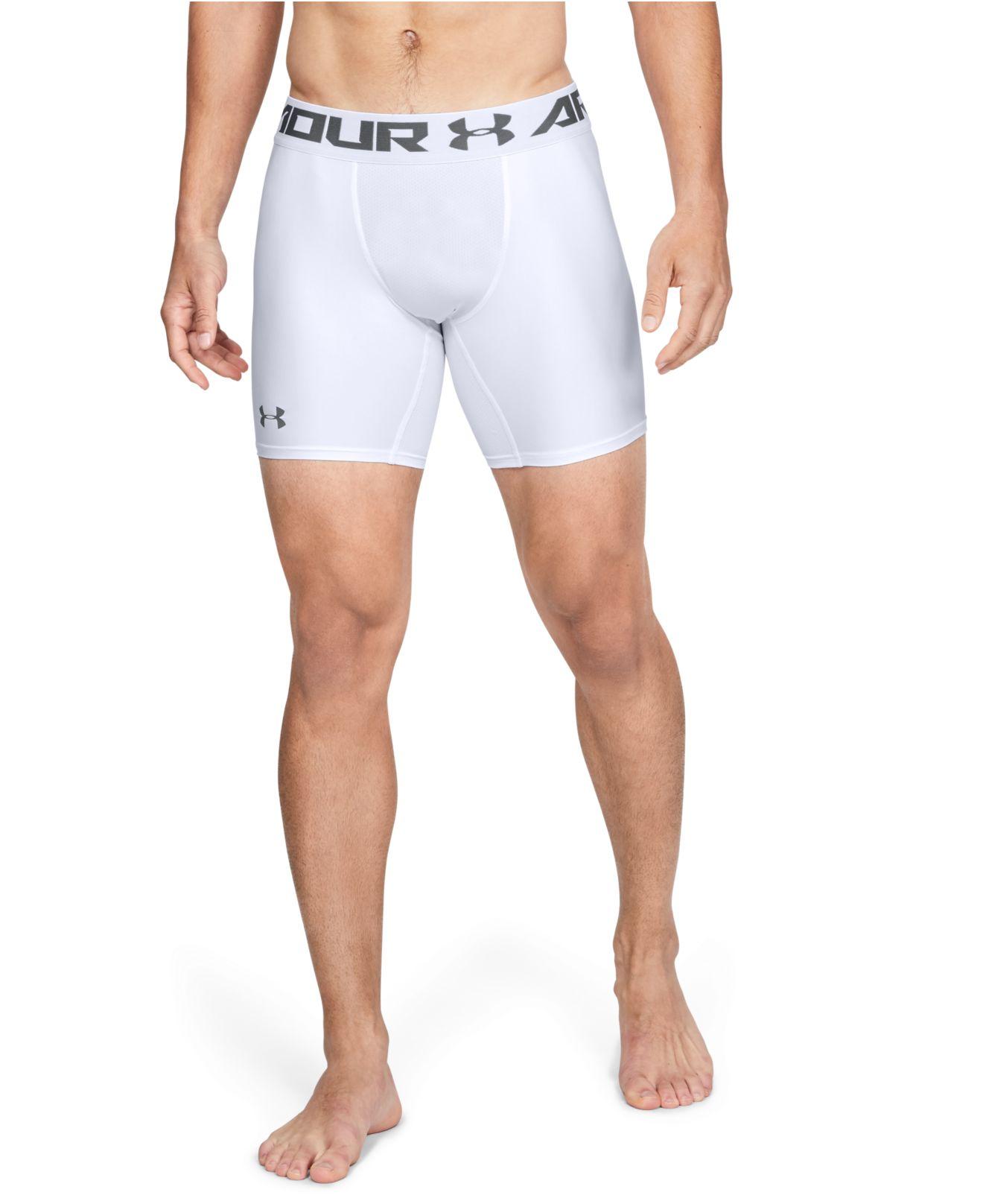 under armour compression shorts white