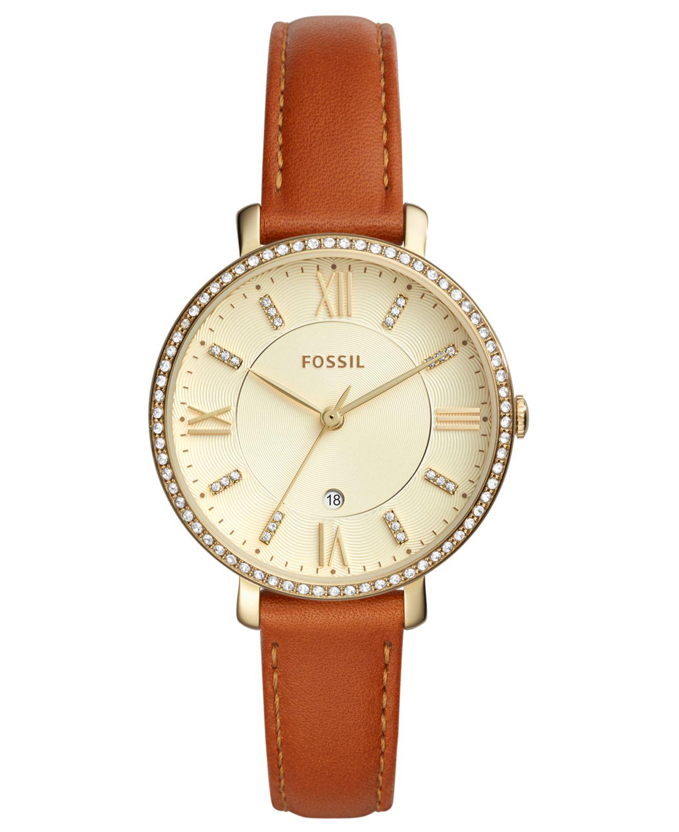 Fossil Jacqueline Brown Leather Watch Es3708 Fossil Fossil