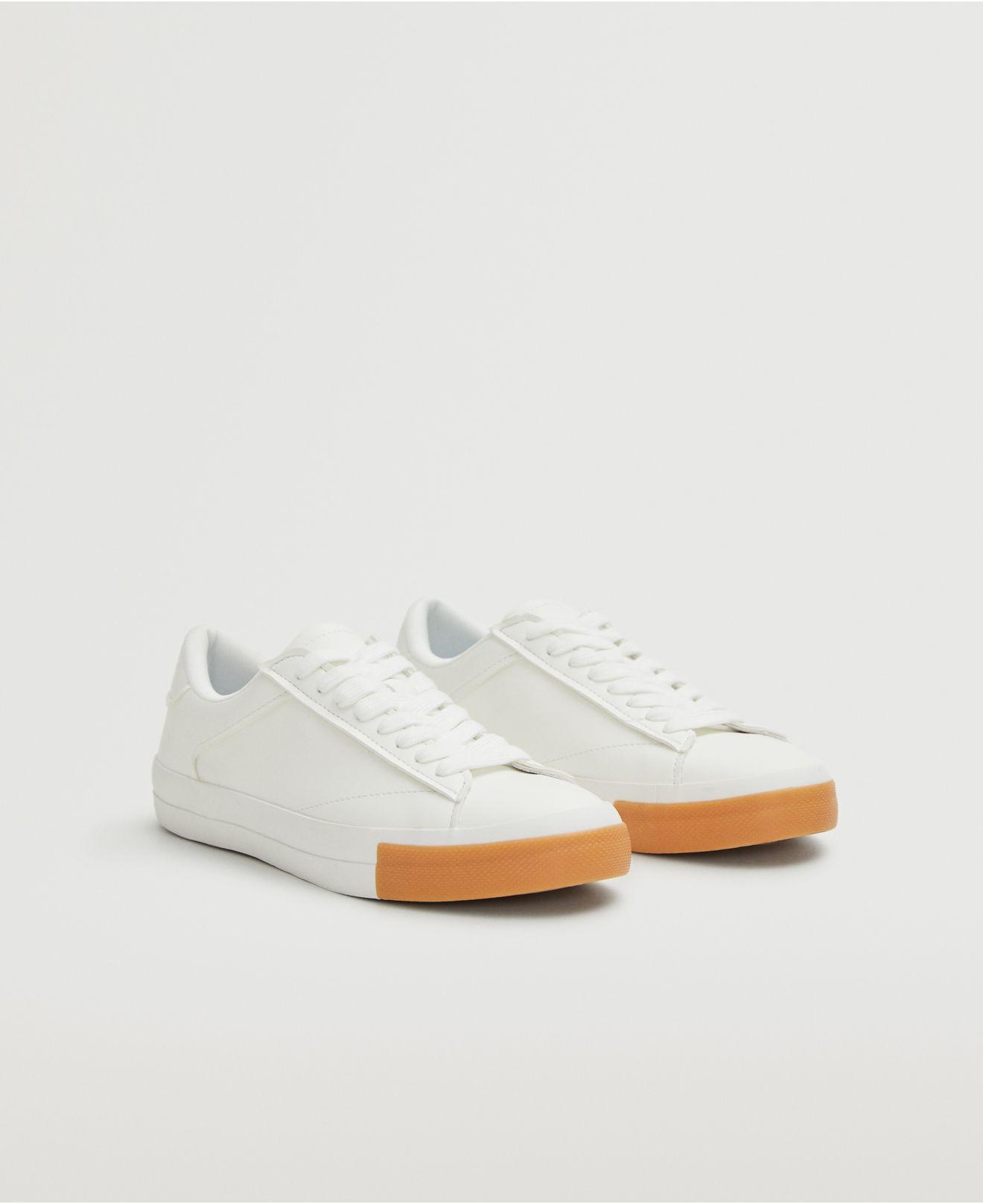 Mango Laces Basic Sneakers in White | Lyst