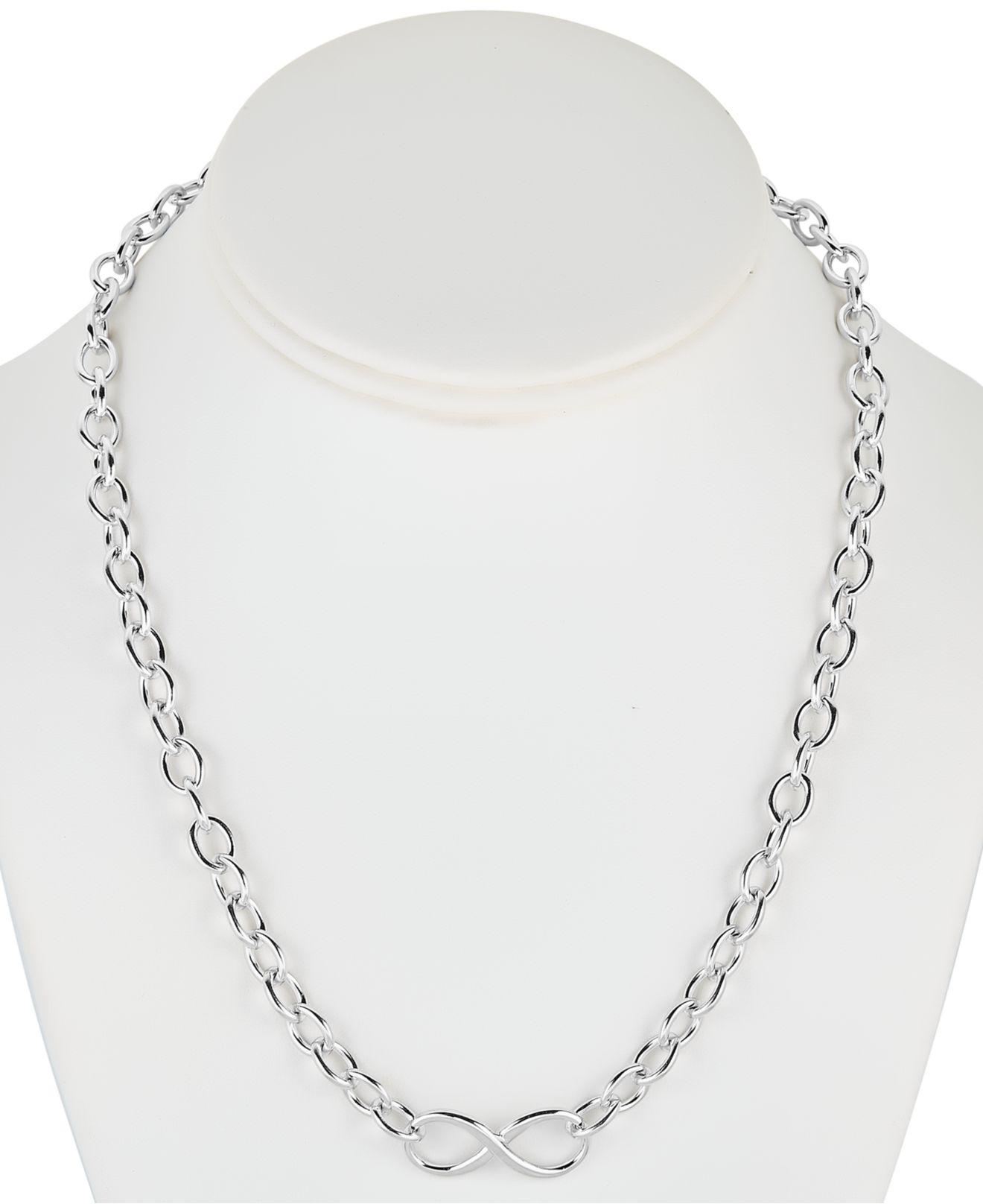 Macy's Infinity 18" Collar Necklace In Sterling Silver in Metallic Lyst