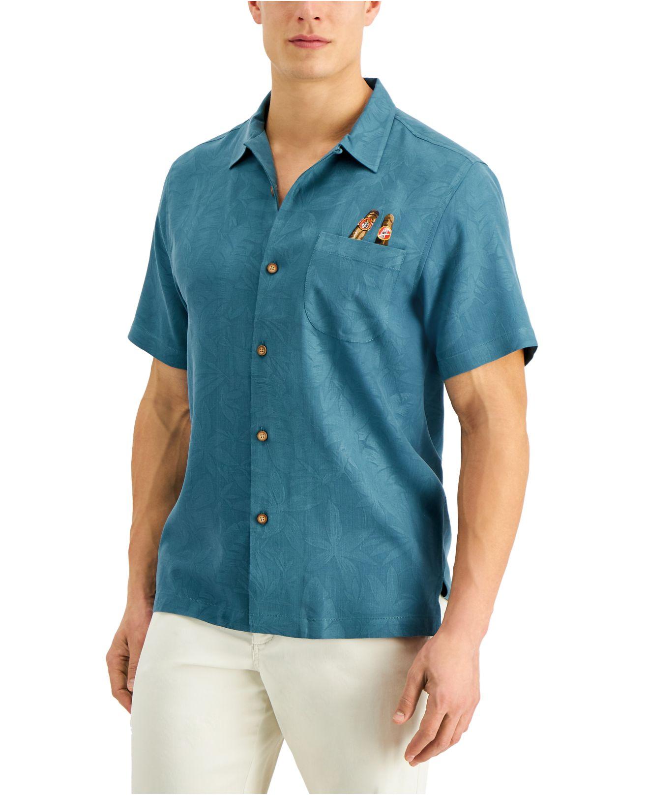 Graphic Silk Shirt in Blue for Men 