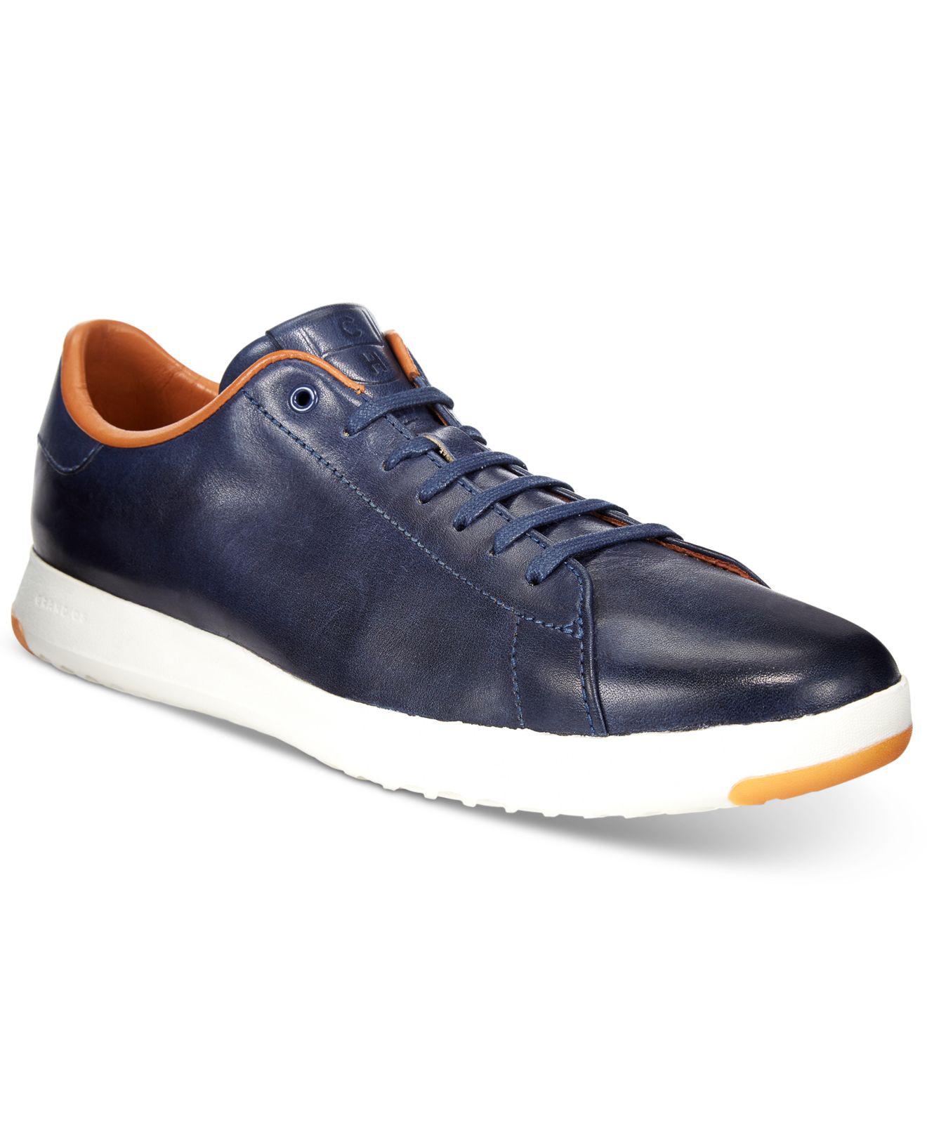 Cole Haan Leather Men's Grandpro Tennis Sneakers in Navy (Blue) for Men ...