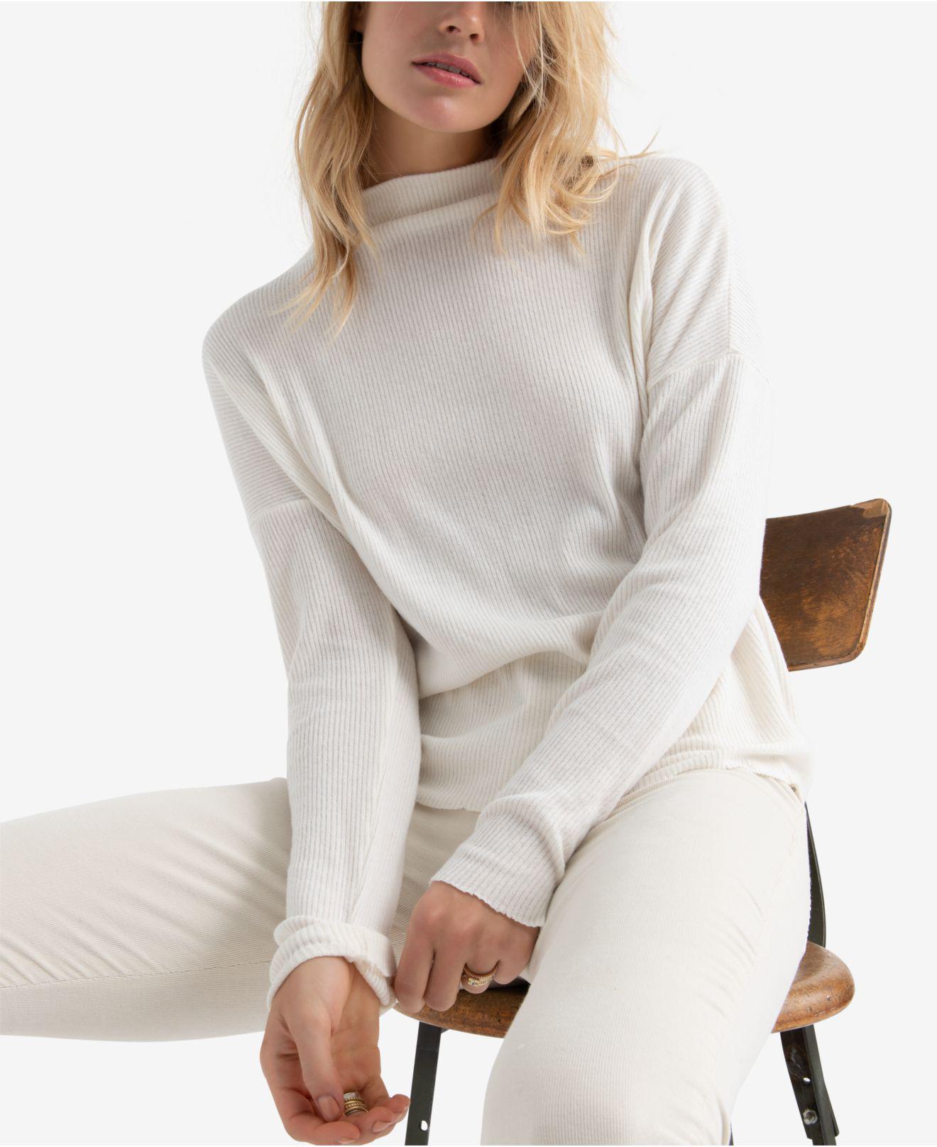 ribbed mock turtleneck top