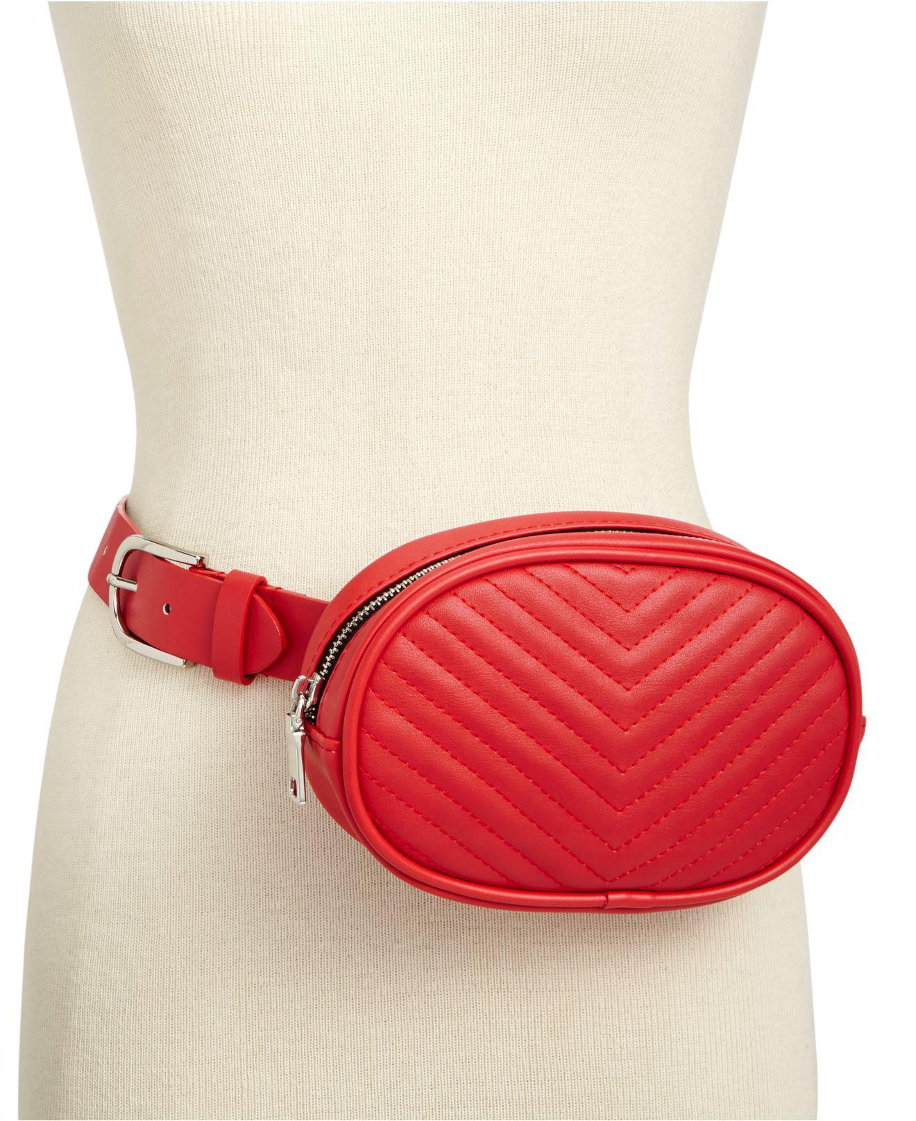 Steve Madden Chevron Quilted Fanny Pack in Red