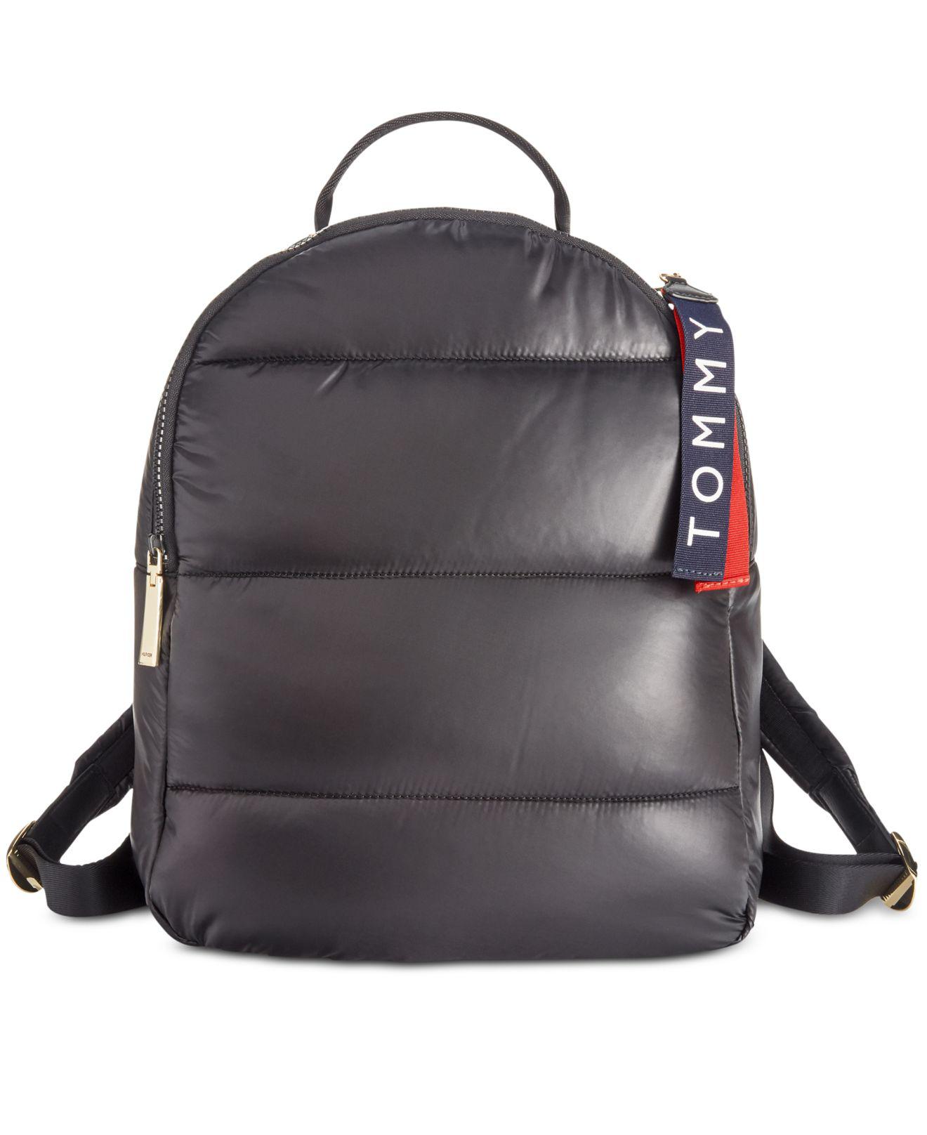 tommy hilfiger black nylon backpack