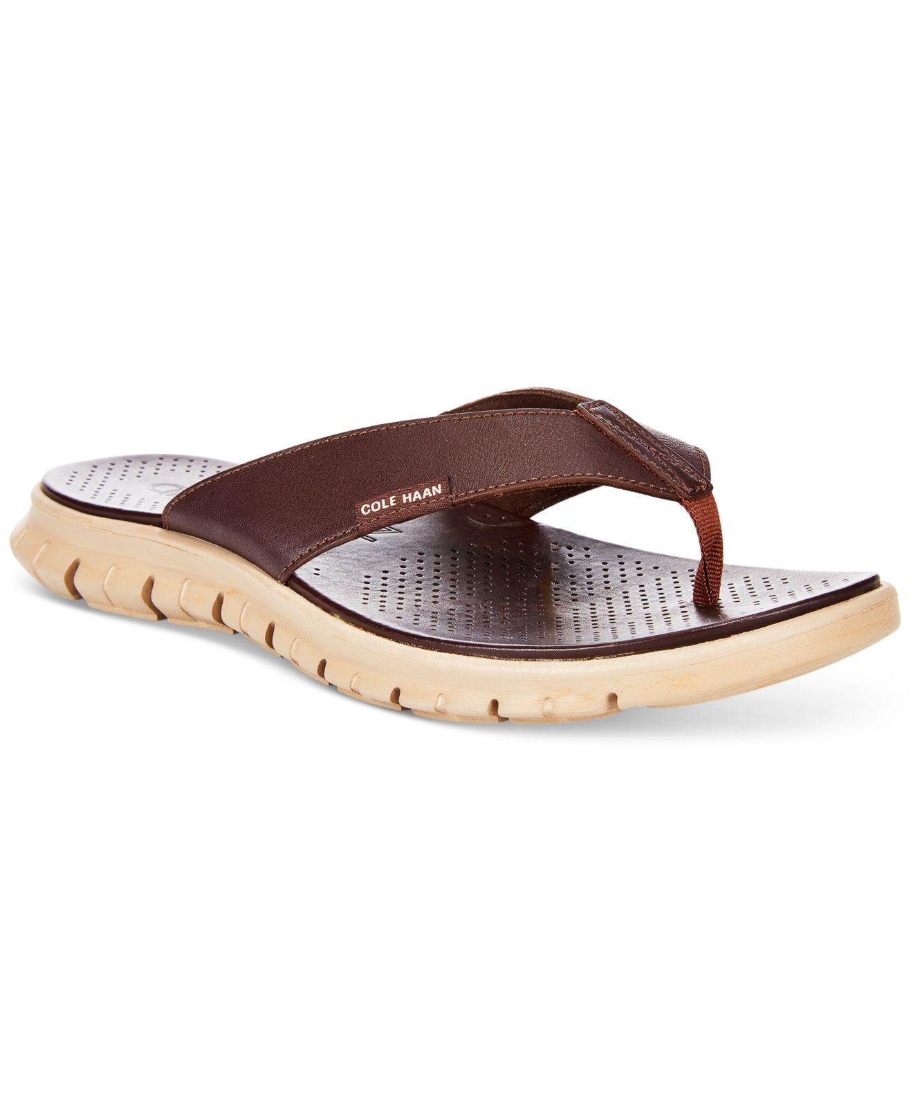 Cole Haan Men's Zerogrand Thong Sandals in Brown for Men | Lyst