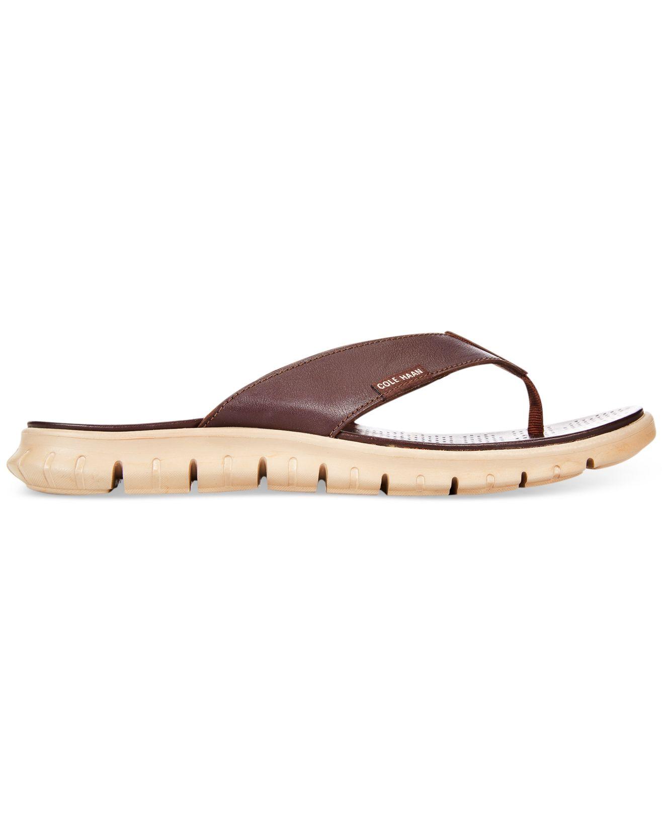 Cole Haan Men's Zerogrand Thong Sandals in Brown for Men | Lyst