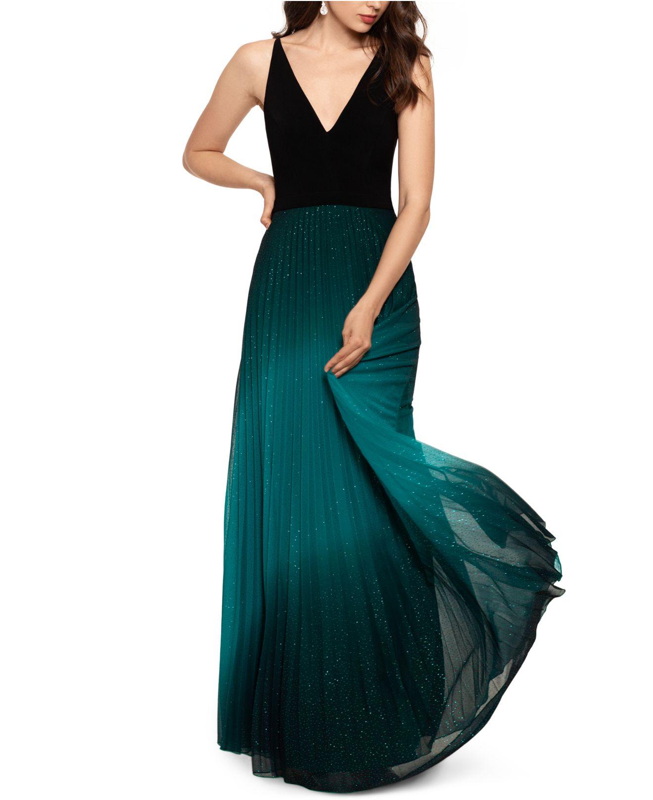 betsy and adam pleated gown