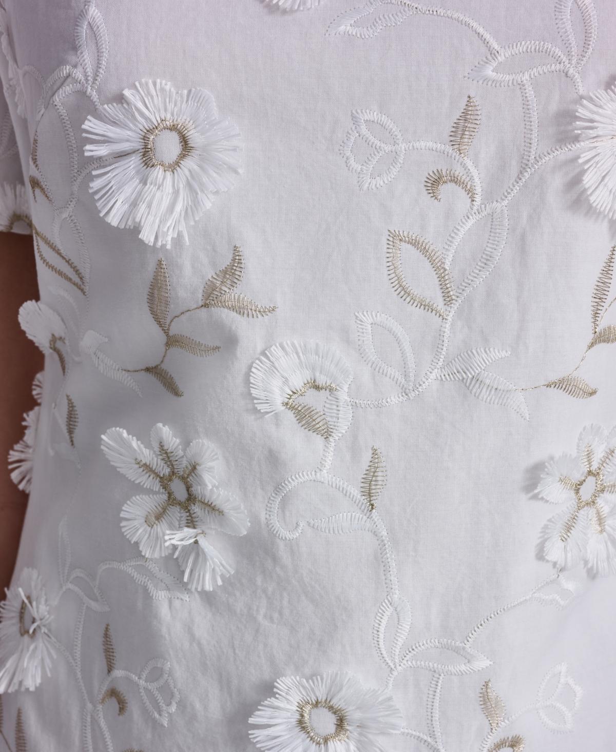 jessica howard white lace dress JESSICA HOWARD Women's Off-White Lace Scalloped Puff-Sleeve Mini Shift Dress SZ8