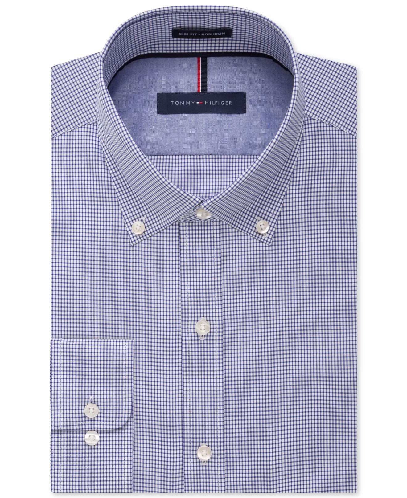 Tommy Hilfiger Check Button Up Dress Shirt, , 17.5' Neck 3233' Sleeve