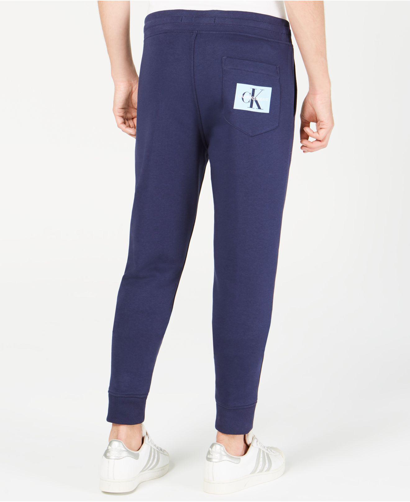 Calvin Klein Cotton Back Pocket Monogram Sweatpants,created For Macy's in Blue for Men - Lyst