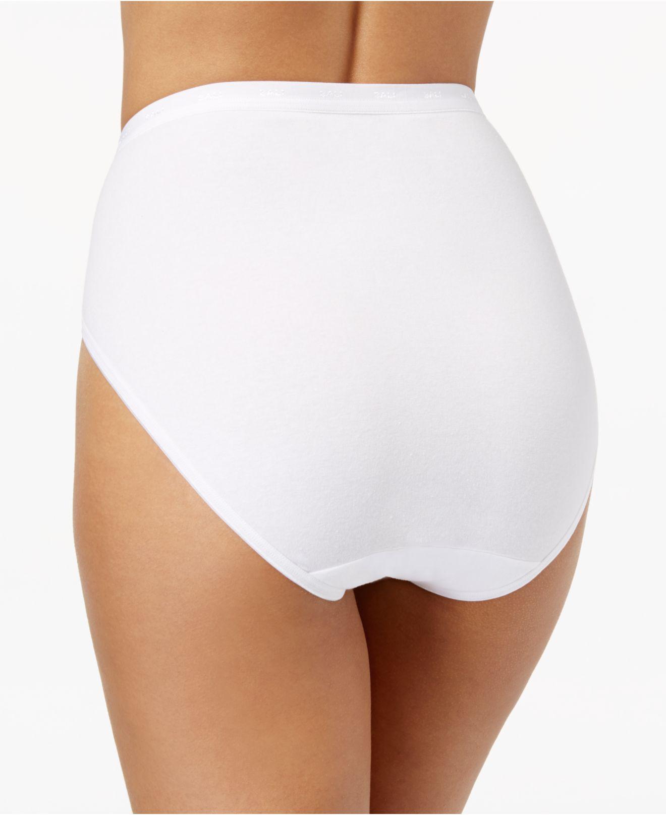 Bali Cotton Full Cut Fit Hi Cut Brief Underwear Dfff62 in White Lyst