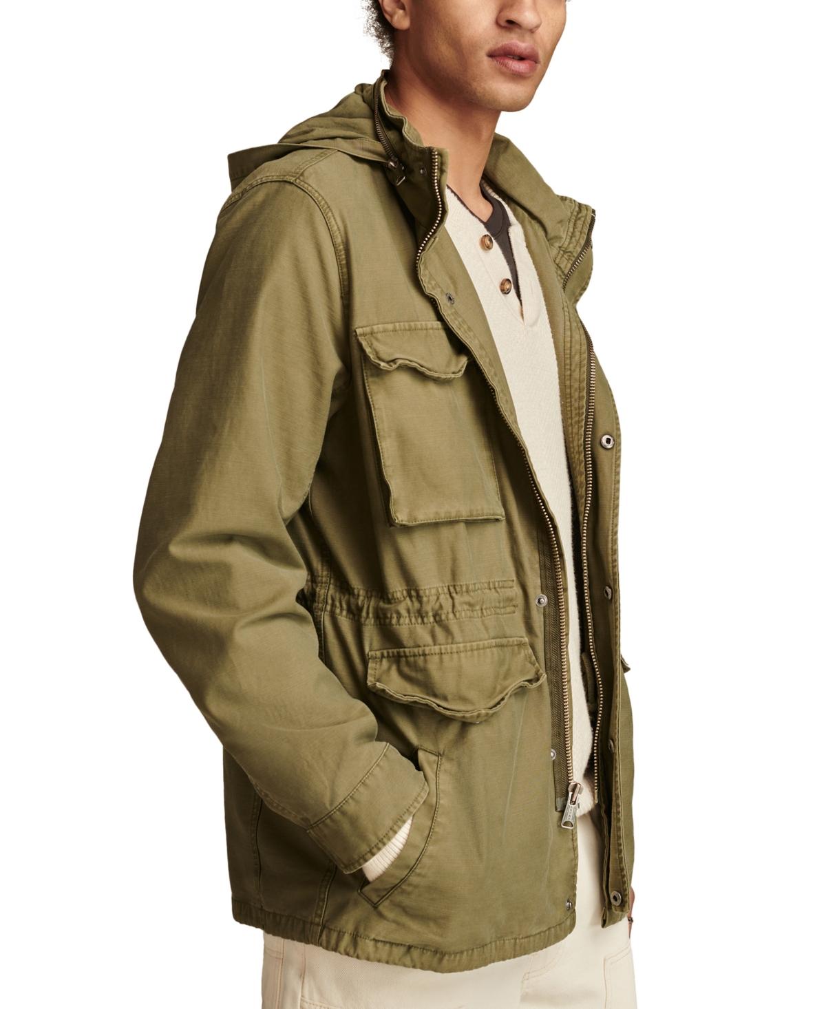 Hooded Lucky Brand Army Green Jacket Lucky Brand Puffer Jacket