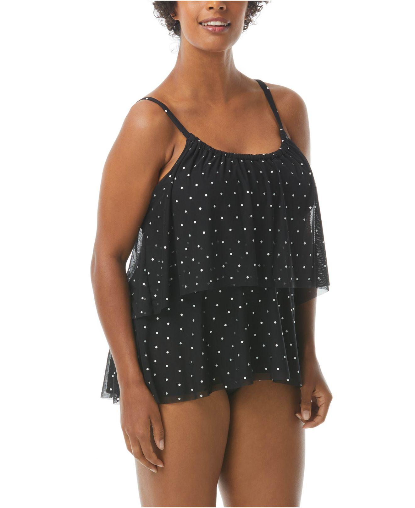 Coco Reef Brasized Tiered Tankini Top & Convertible Bikini Bottoms in Black Lyst