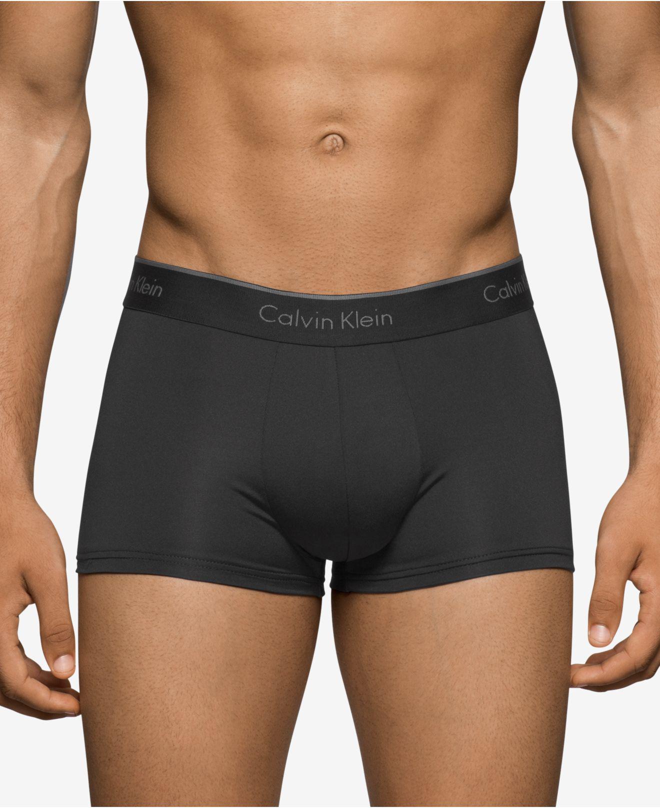 Calvin Klein Nb1289 Microfiber Stretch Low Rise Trunks in Black for