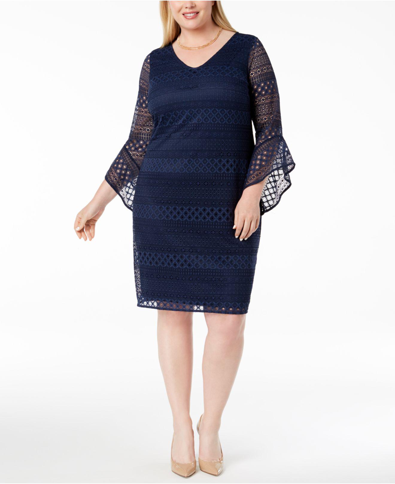 plus size lace shift dress