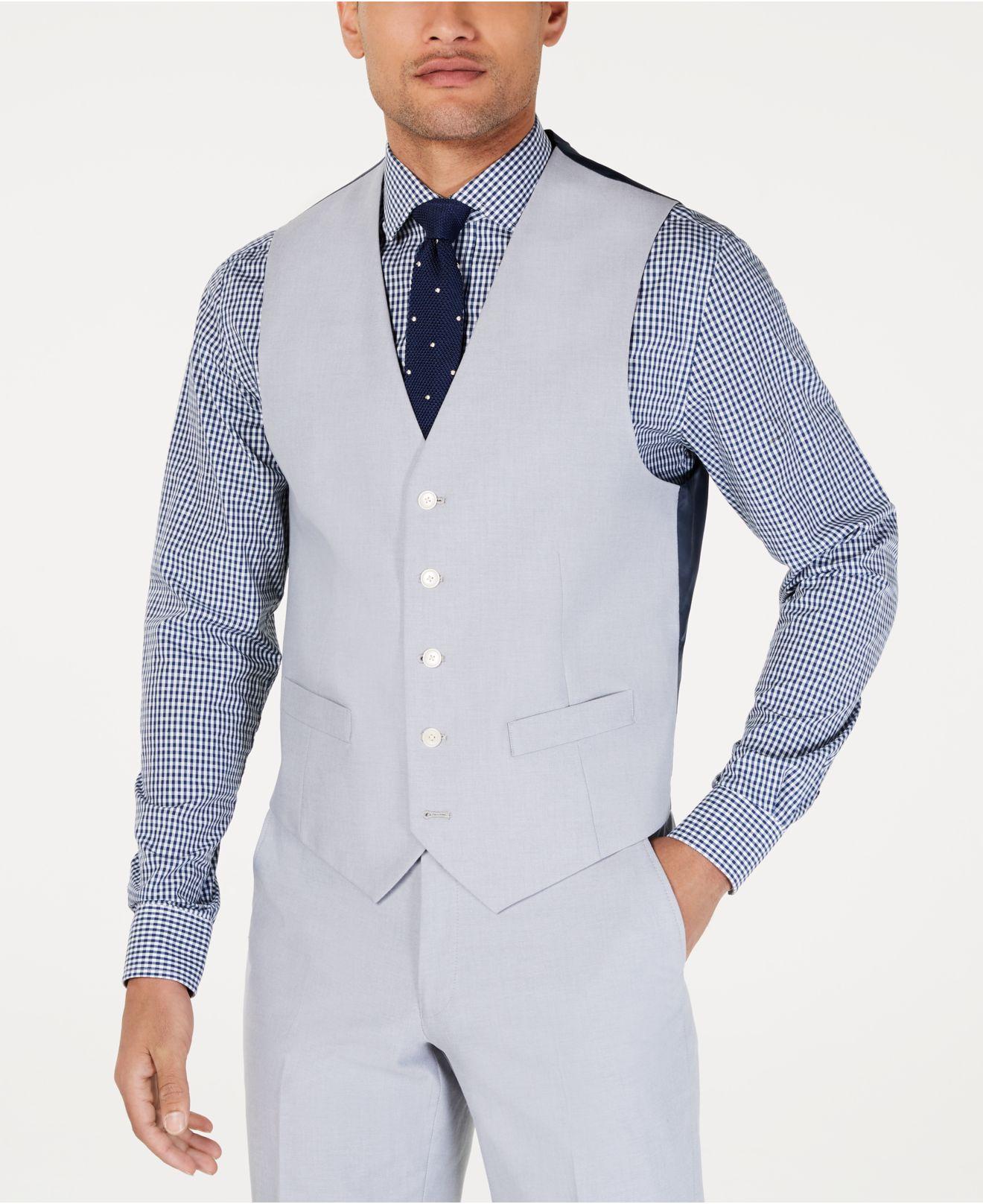 Tommy Hilfiger Modern-fit Th Flex Stretch Chambray Suit Vests in Gray for  Men | Lyst