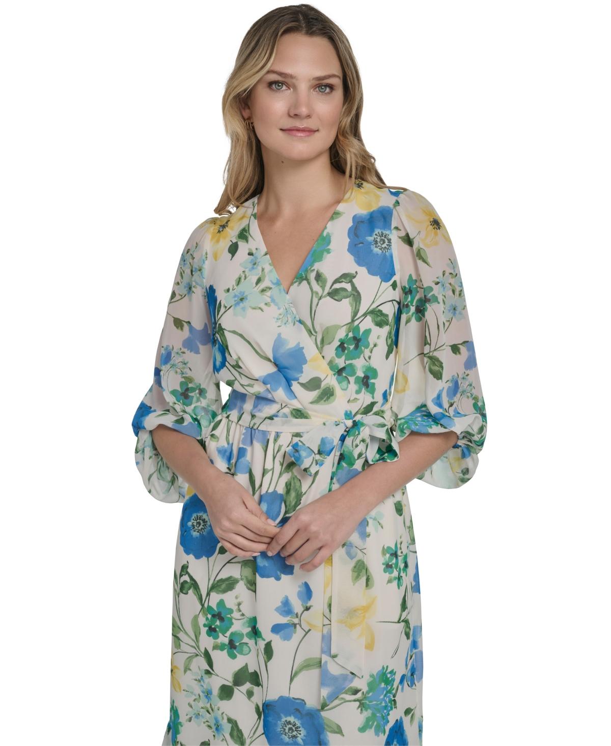 cotton a line summer dresses Summer Casual Dress, Berry Print, Navy Blue/White, Cotton Mix Navy Blue / 2 main image 0