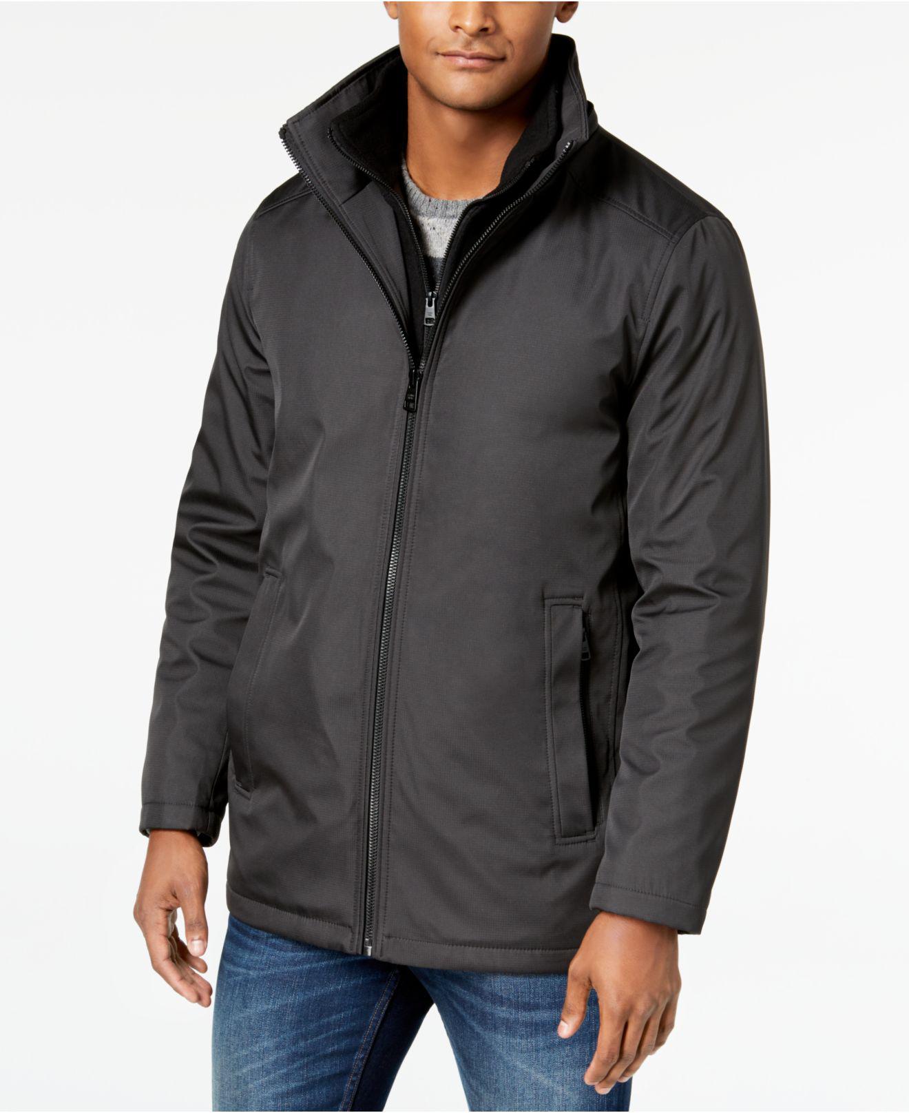 Calvin Klein Ripstop Full-zip Jacket With Fleece Bib in Gray for Men - Lyst