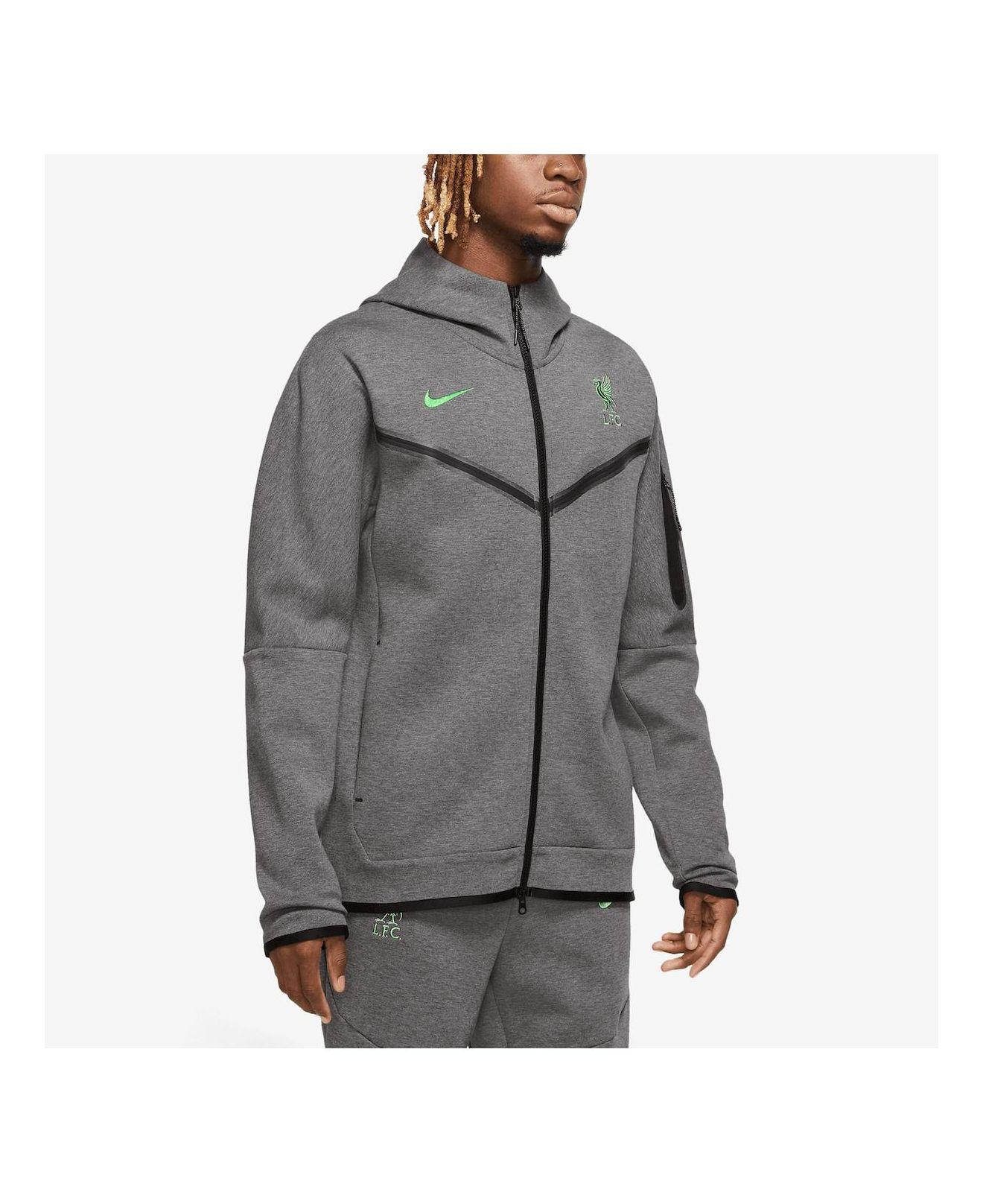 Nike Heather Charcoal Liverpool Tech Fleece Full Zip Hoodie Jacket in Gray  for Men | Lyst