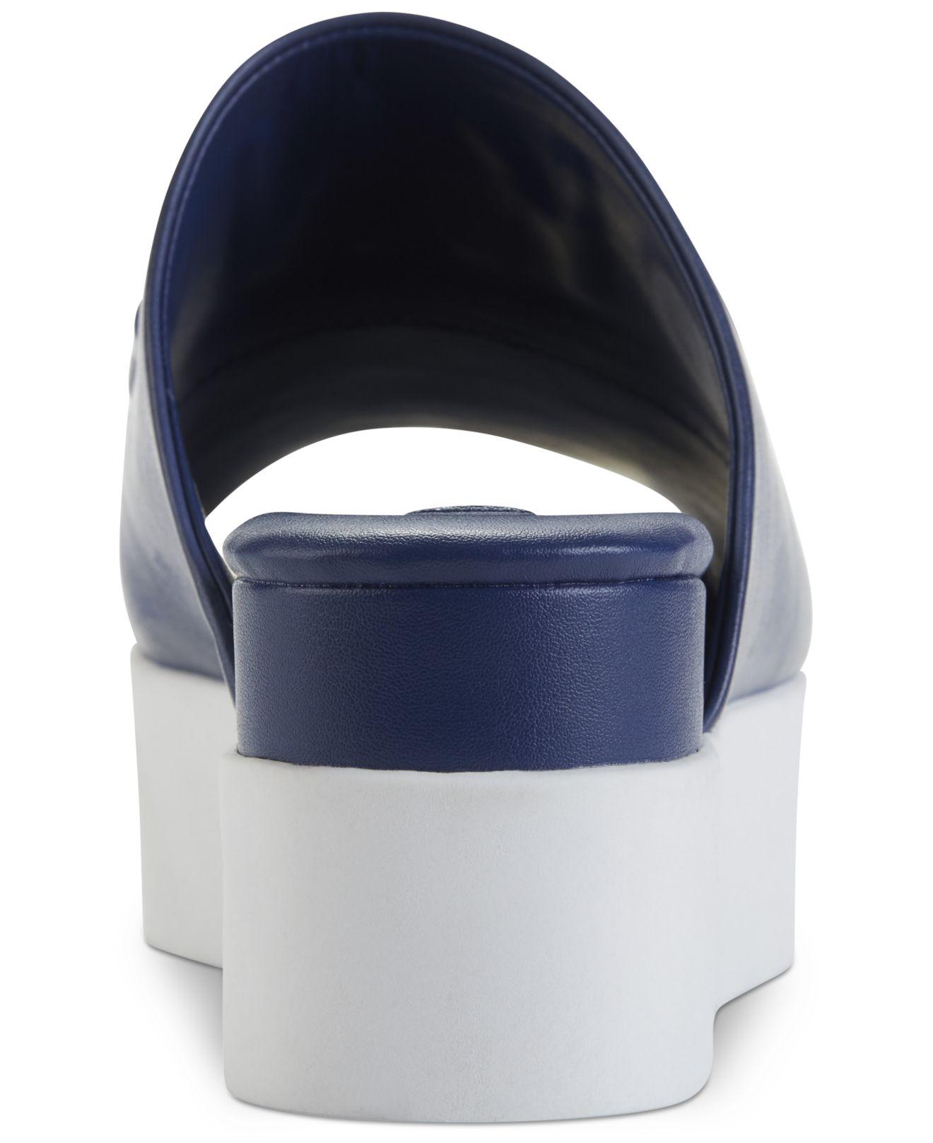 dkny covo platform slide sandals