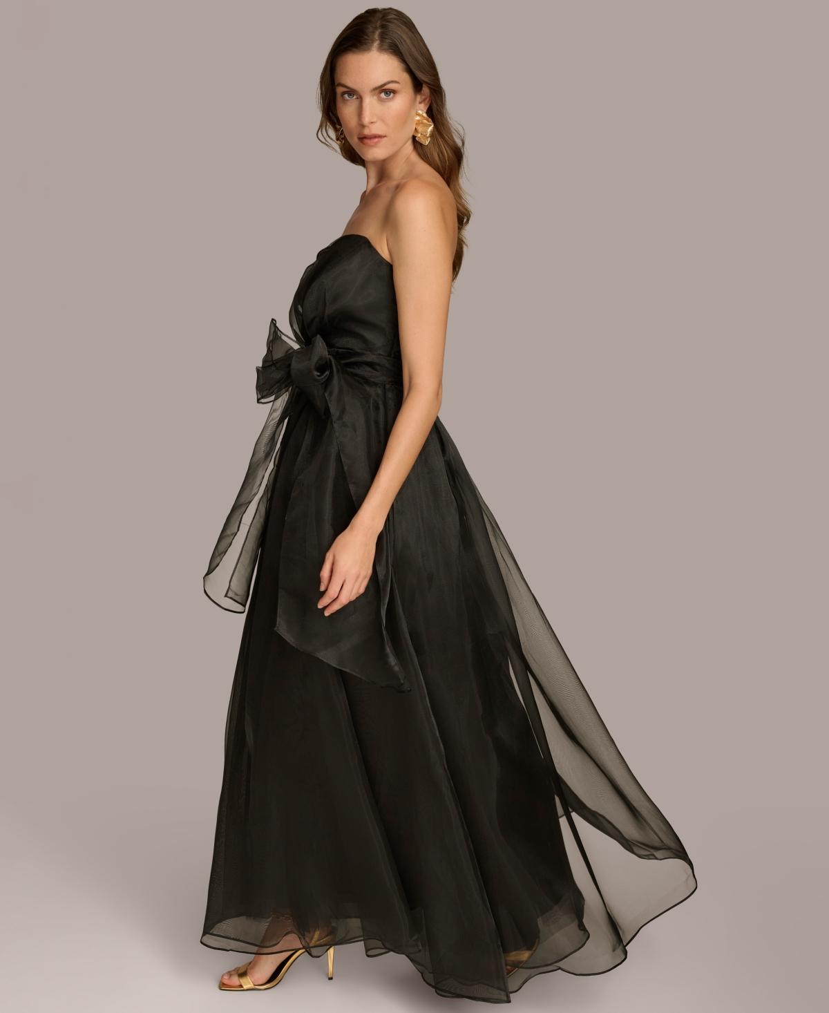 【Donna Karan New York】Straight-Neck Chiffon-Sash Gown Donna Karan New York Women's Straight-Neck Chiffon-Sash Gown