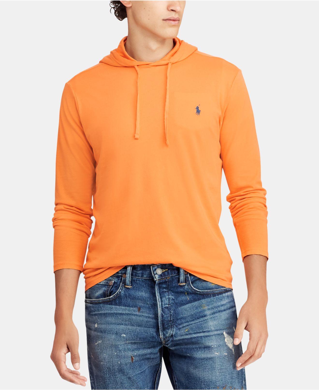 Polo Ralph Lauren Cotton Jersey T-shirt Hoodie in Orange for Men - Lyst