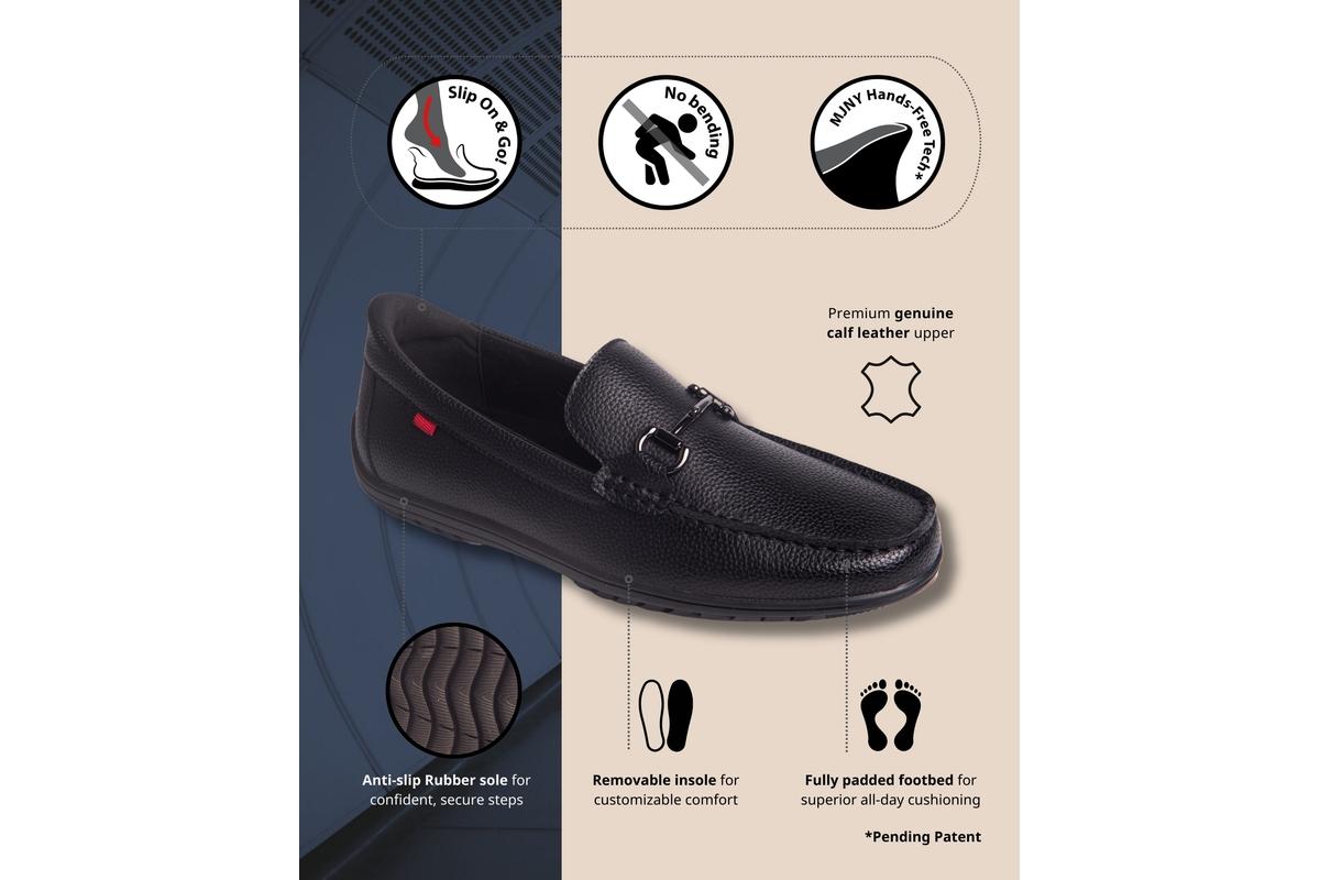 MJNY by Marc Joseph- Black Leather Slip-On Loafers MJNY by Marc Joseph Black Leather Slip On Loafers Women main image 4