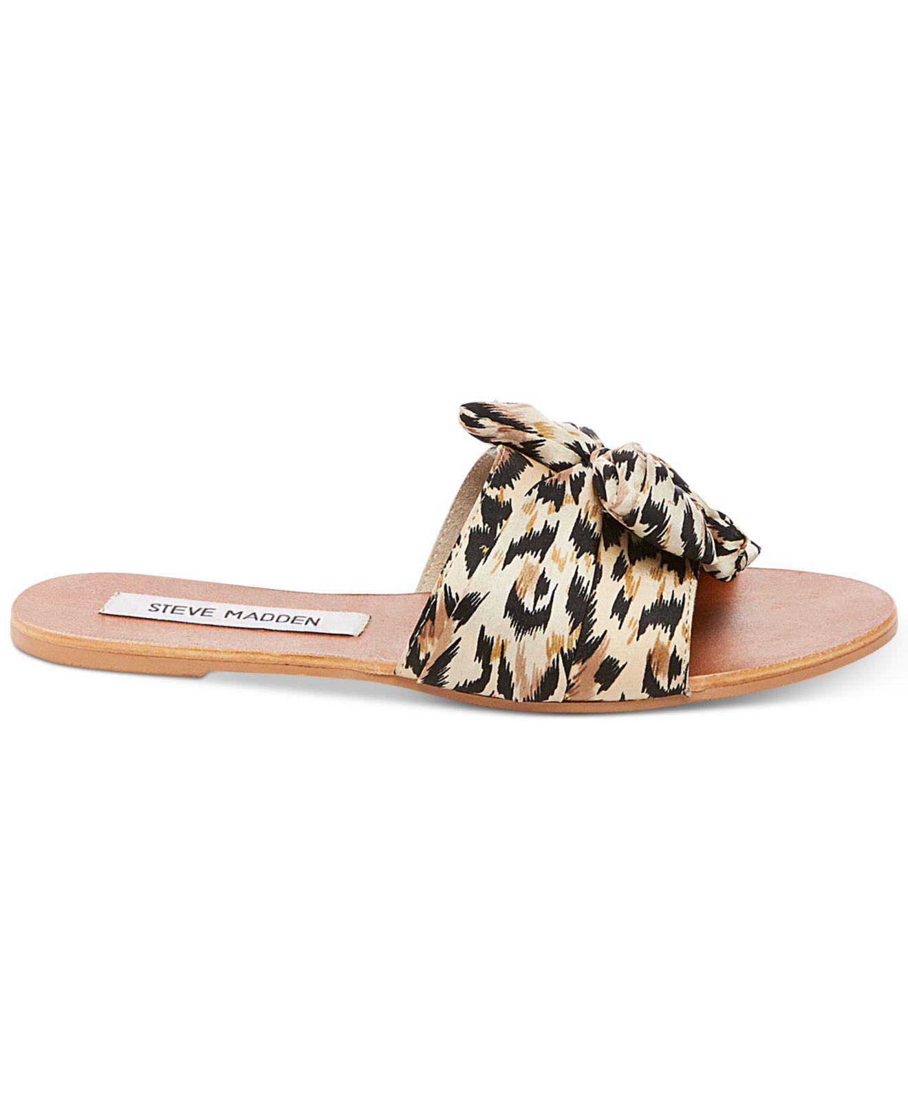 steve madden leopard slide sandals