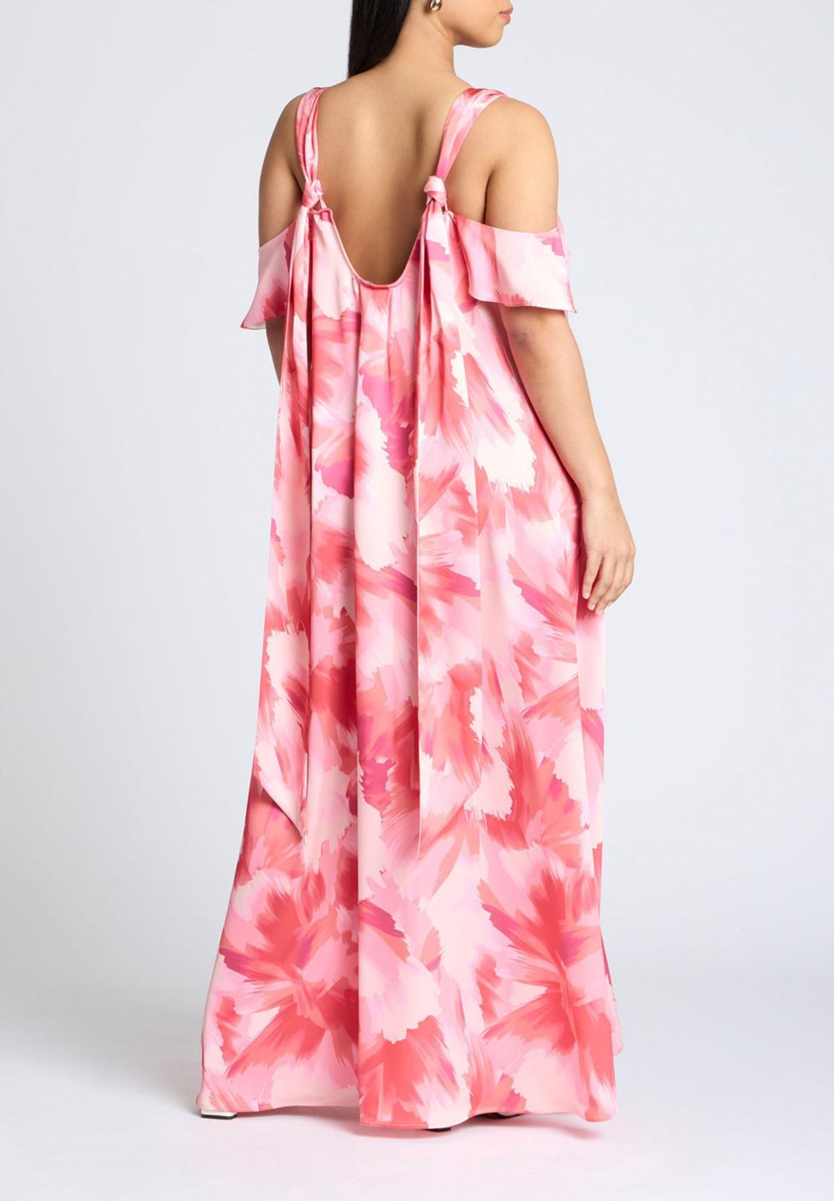 ELOQUII Women's Plus Size Asym Ruffle Maxi Dress