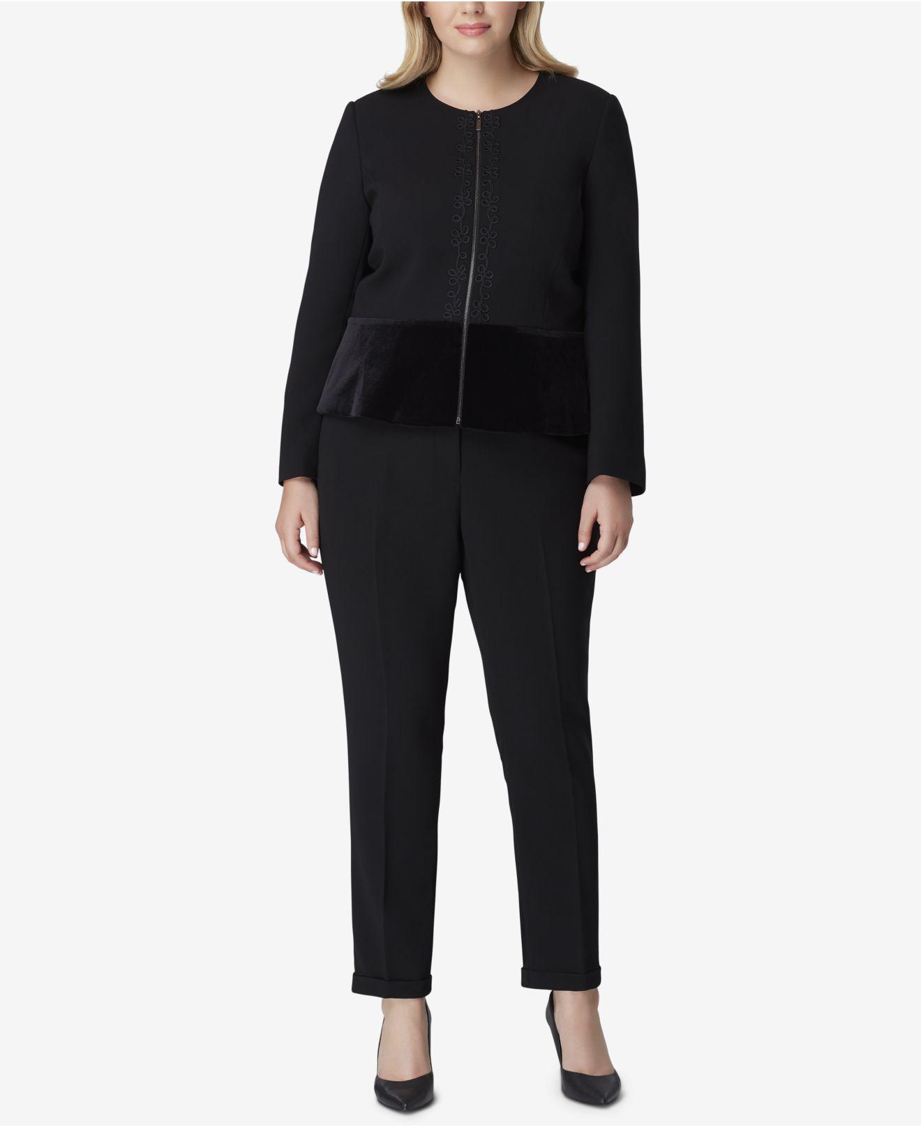 plus size velvet pantsuit