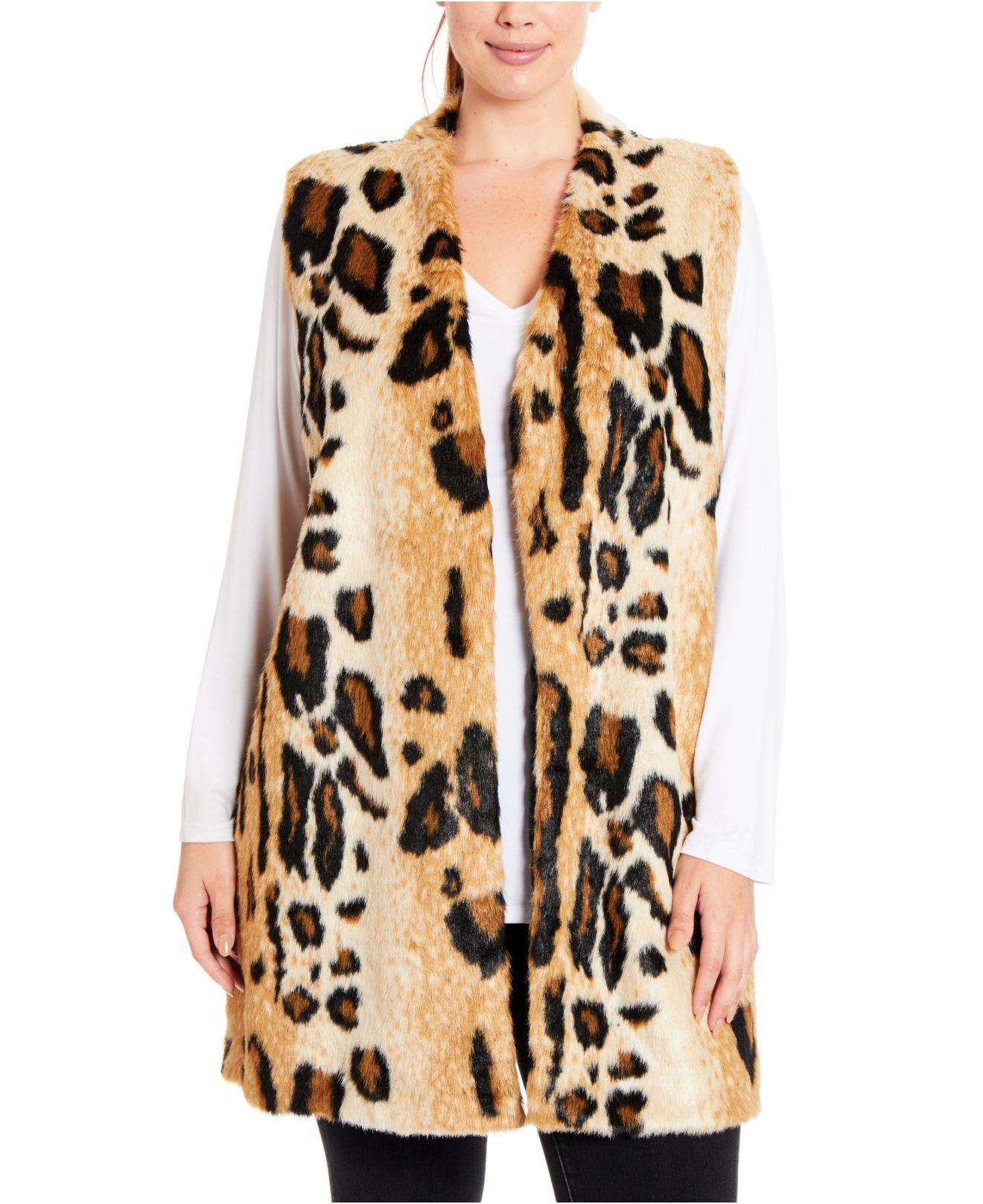 Joseph A Faux Fur Leopard-print Vest - Lyst