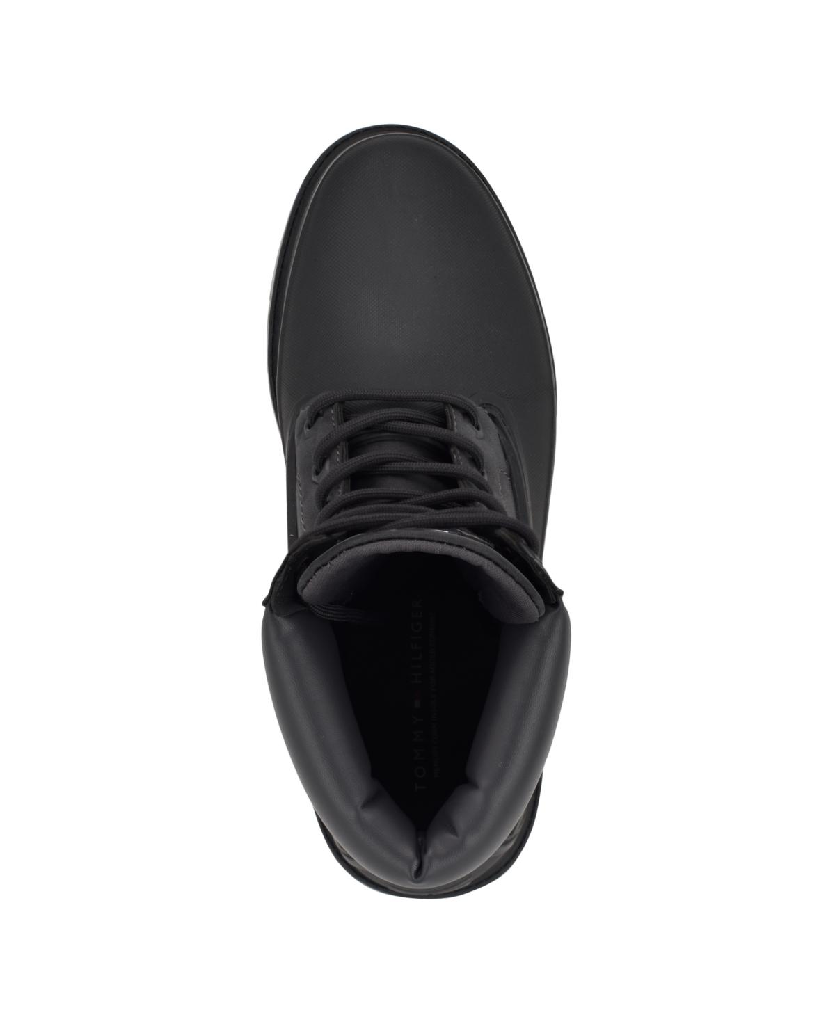 Tommy Hilfiger Ruslan Lace Up Rain Boots in Black for Men | Lyst
