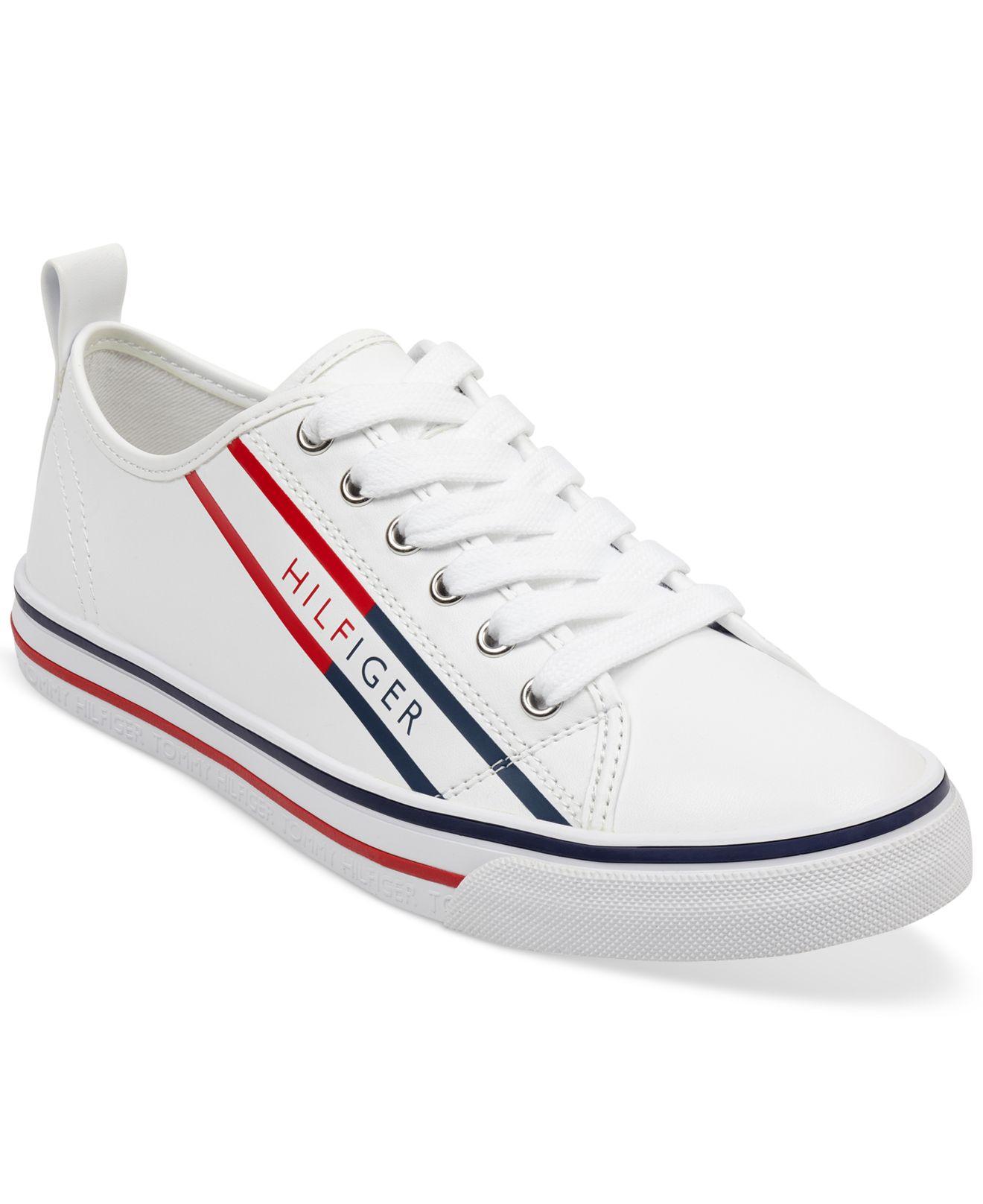 tommy hilfiger white canvas trainers