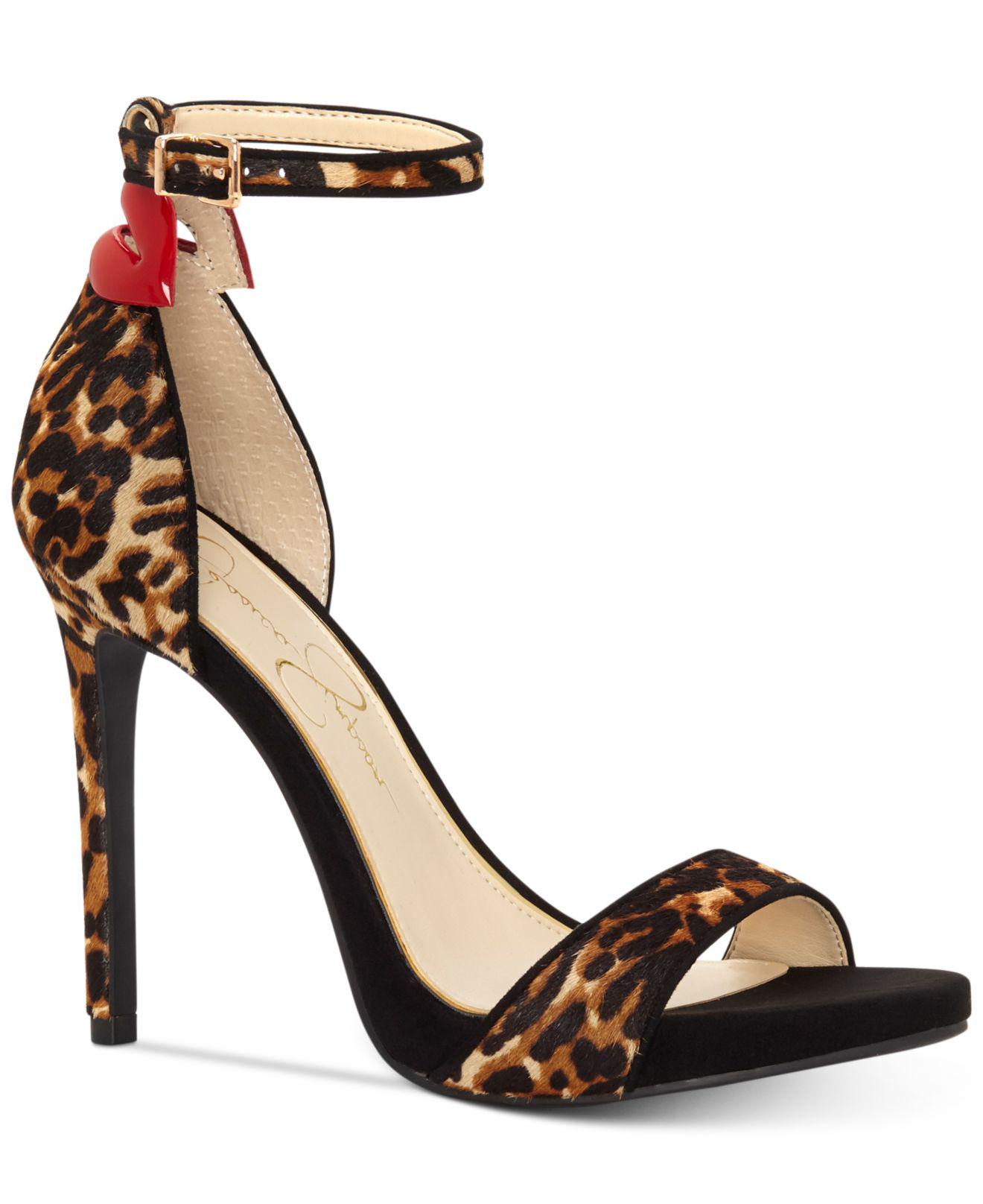 Jessica Simpson Reenah Leopard-print Two-piece Heels | Lyst