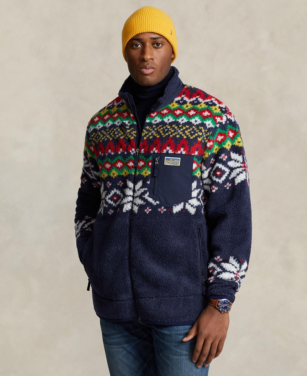 Polo Ralph Lauren Big & Tall Fair Isle-inspired Pile Fleece Jacket in Blue  for Men