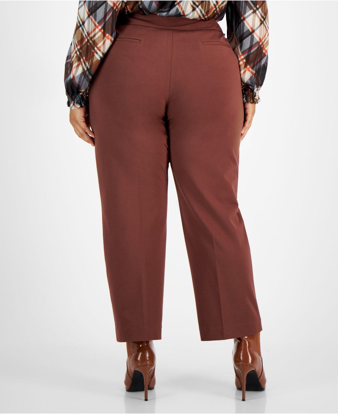 Plus Size Bend Over Pants With Pockets