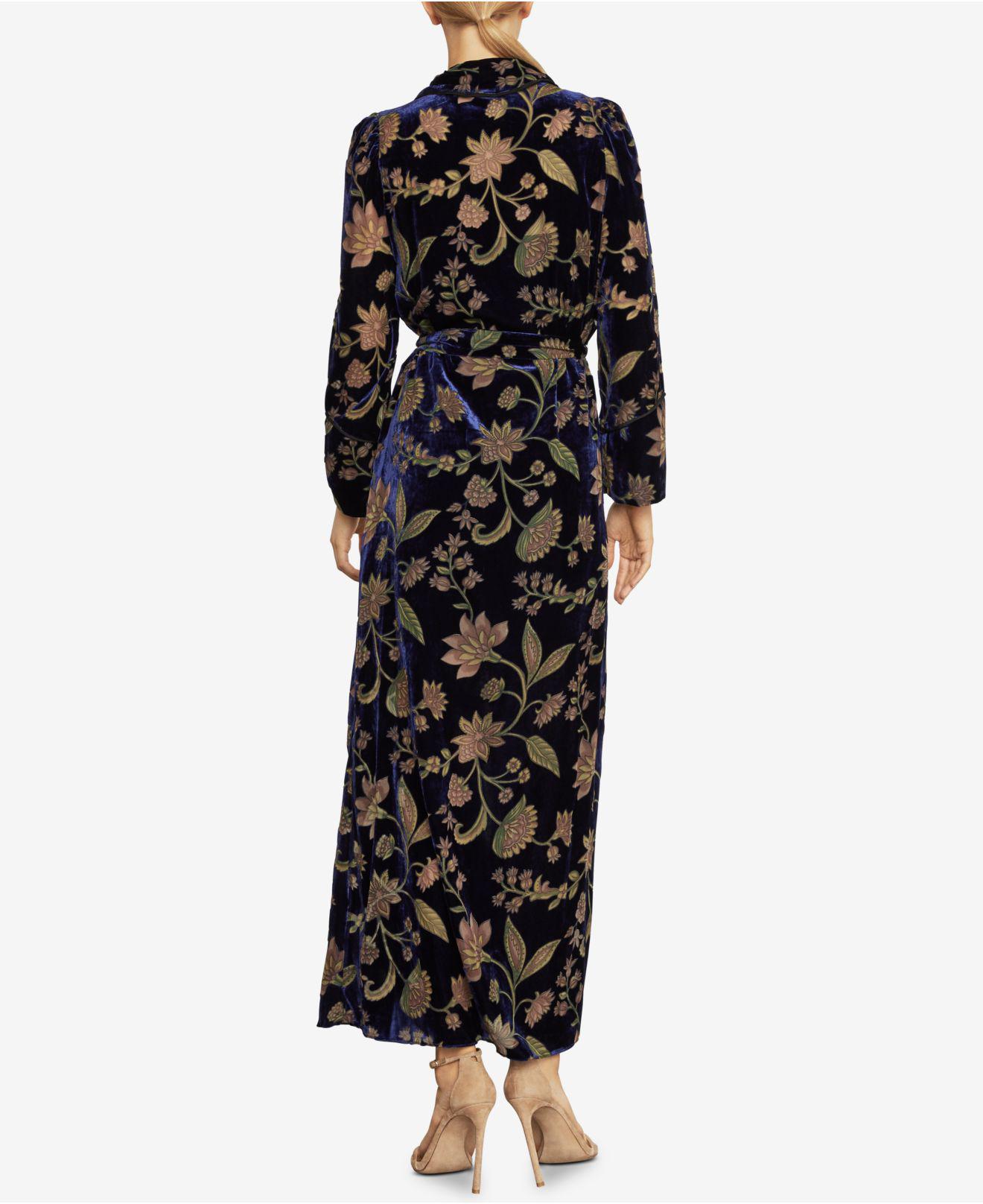 bcbg velvet wrap dress