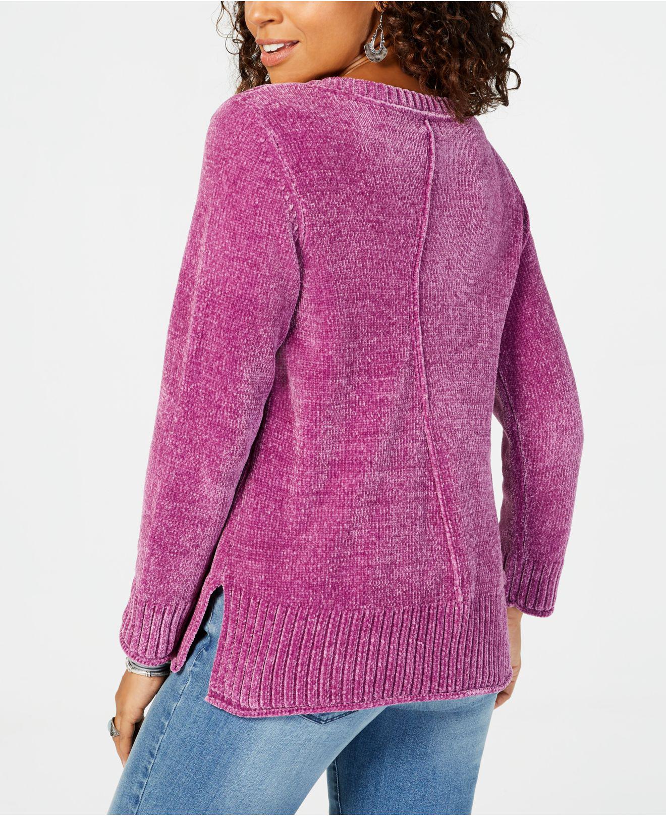 Style & Co. Velvet Chenille Sweater, Created For Macy's | Lyst