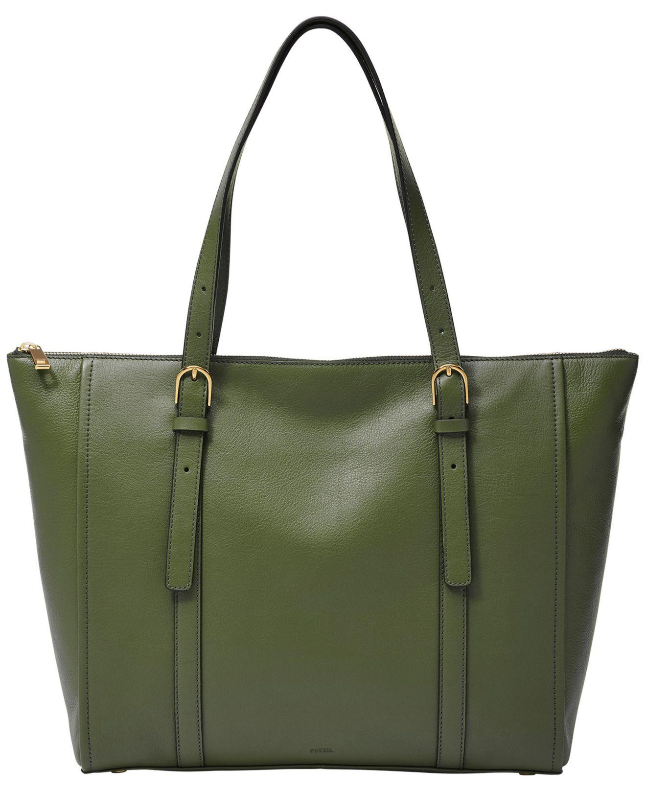 Fossil Carlie Leather Tote Bag in Green Lyst